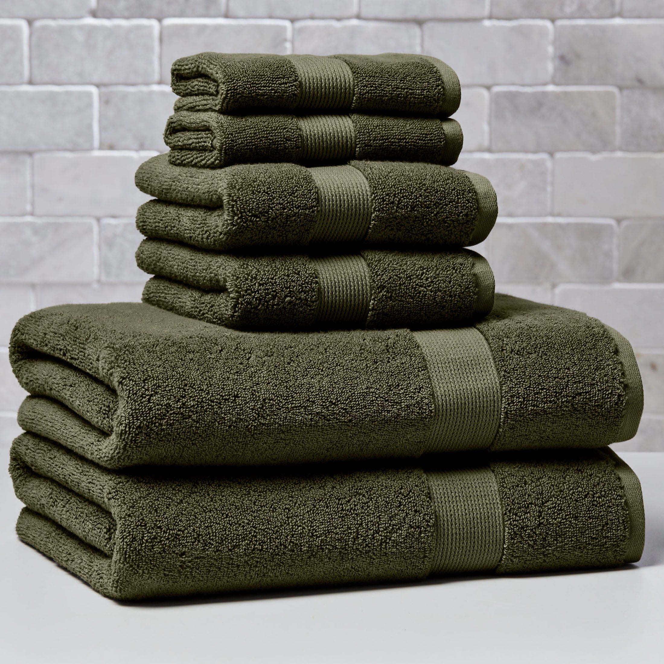 Better Homes & Gardens Signature Soft Solid Cotton 6 Piece Bath Towel Set,Arctic White