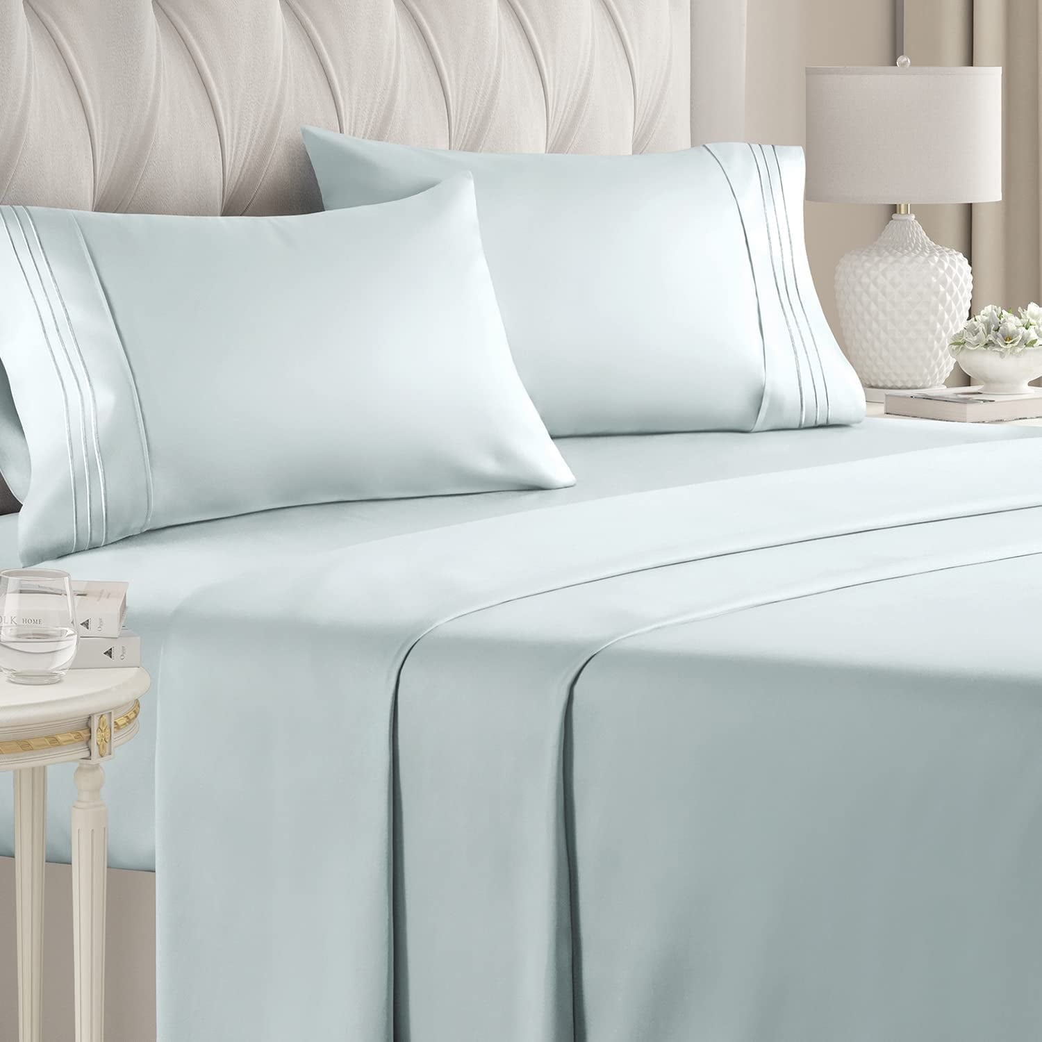 CGK Linens 3-Piece Ultra Soft & Comfy Hotel Luxury Sheet Set - Twin XL Size Cooling Bed Sheet Fits 8"-16" Mattresses, White