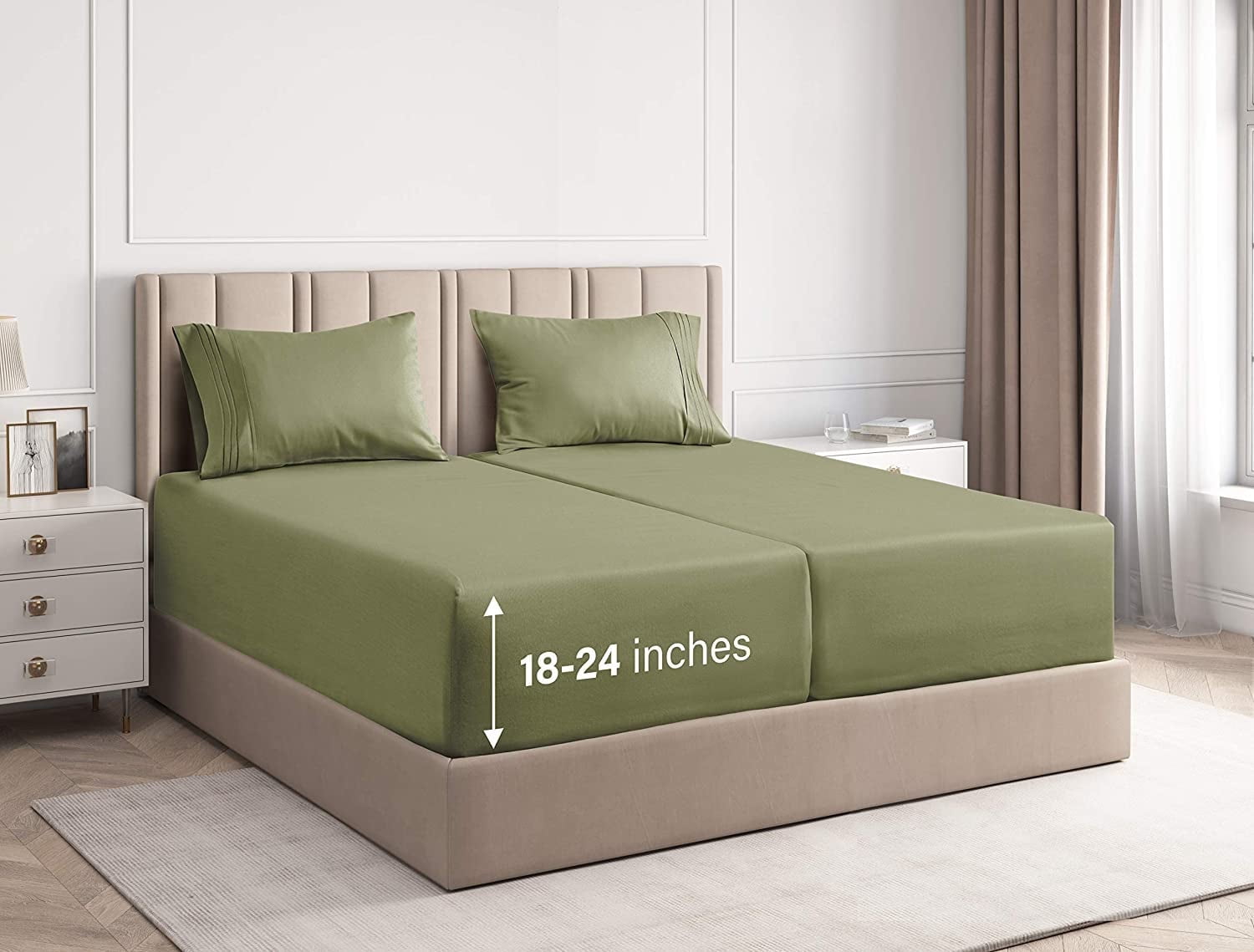 CGK Linens 4-Piece Extra Deep Pocket Sheet Set - Queen Size Breathable & Cooling Bed Sheets Fits 18"-24" Mattresses, White