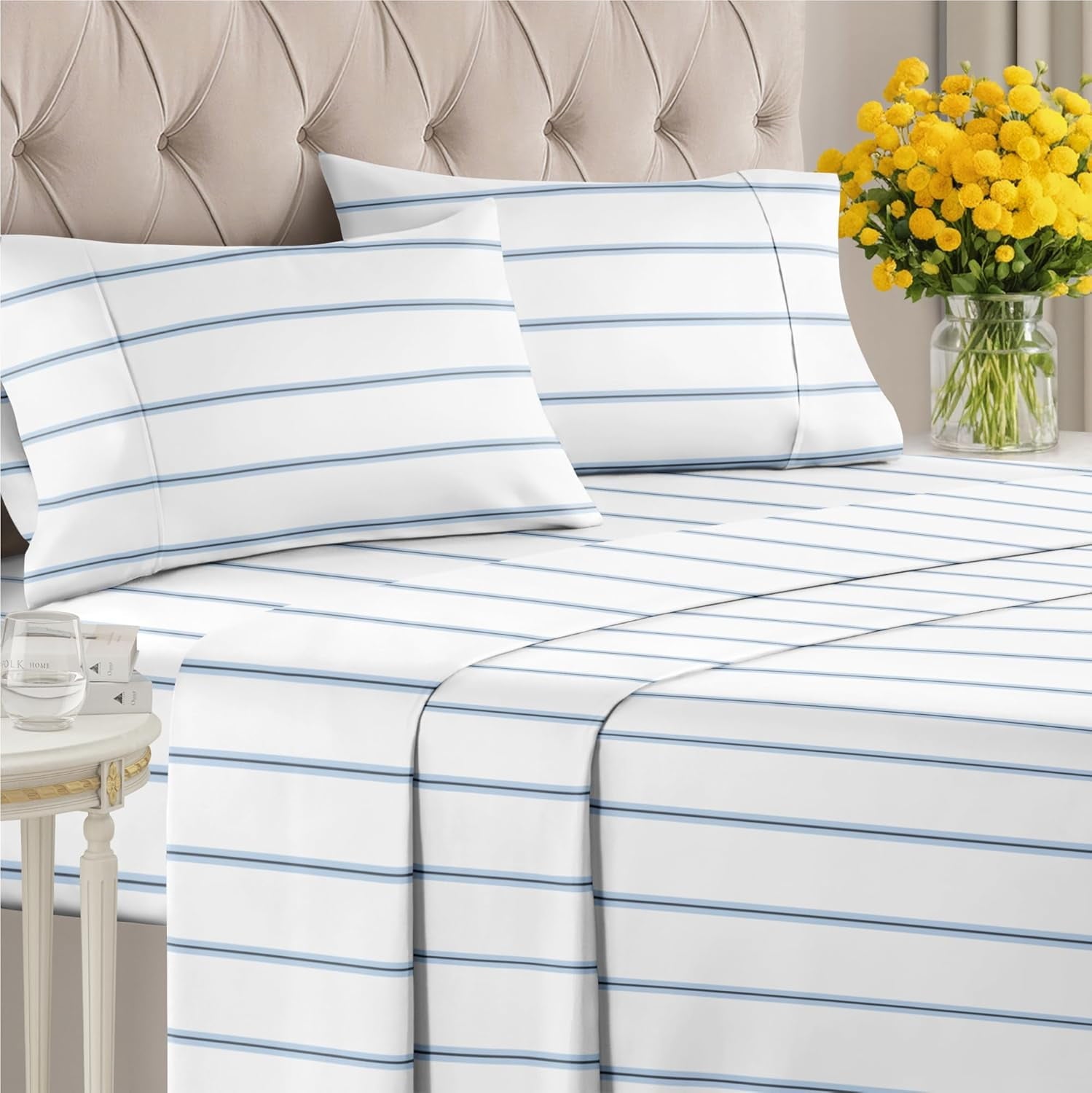 CGK Linens 3-Piece Ultra Soft & Comfy Hotel Luxury Sheet Set - Twin XL Size Cooling Bed Sheet Fits 8"-16" Mattresses, White