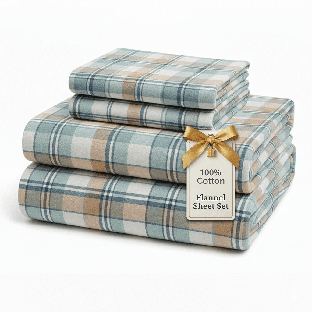 Casa Platino 3-Piece White Plaid 100% Cotton Bed Sheet Set, Twin – Deep Pocket