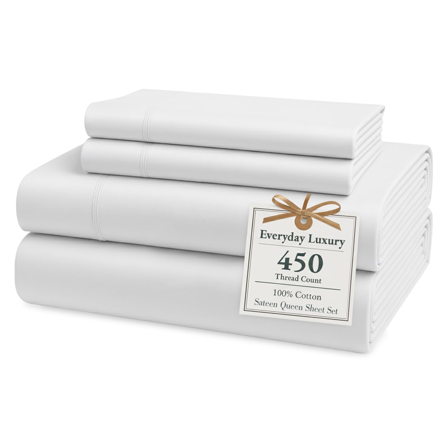 Casa Platino Twin Bed Sheet – 450TC 100% Cotton Cooling Bed Sheets, Premium Hotel Sateen Finish, Oeko-Tex Certified, Restful Sleep – Ticking Stripe