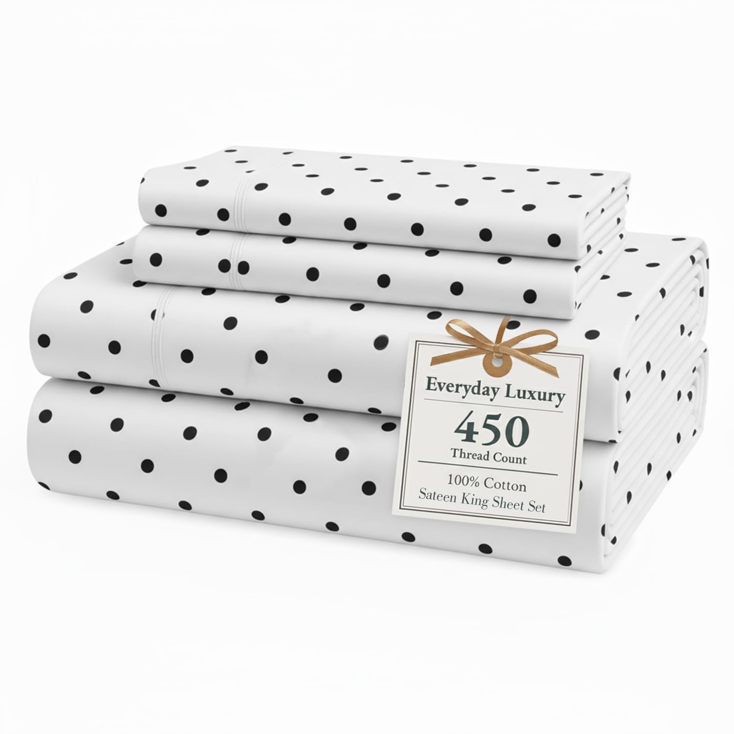 Casa Platino Twin Bed Sheet – 450TC 100% Cotton Cooling Bed Sheets, Premium Hotel Sateen Finish, Oeko-Tex Certified, Restful Sleep – Ticking Stripe