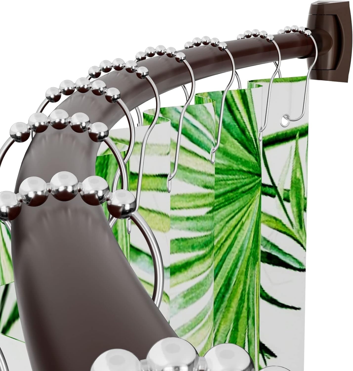 Curved Shower Curtain Rod 43" to 72" Adjustable, Aluminum Rustproof Expandable Round Shower Rod for Bathroom Bathtub Stall, Need to Drill, Black