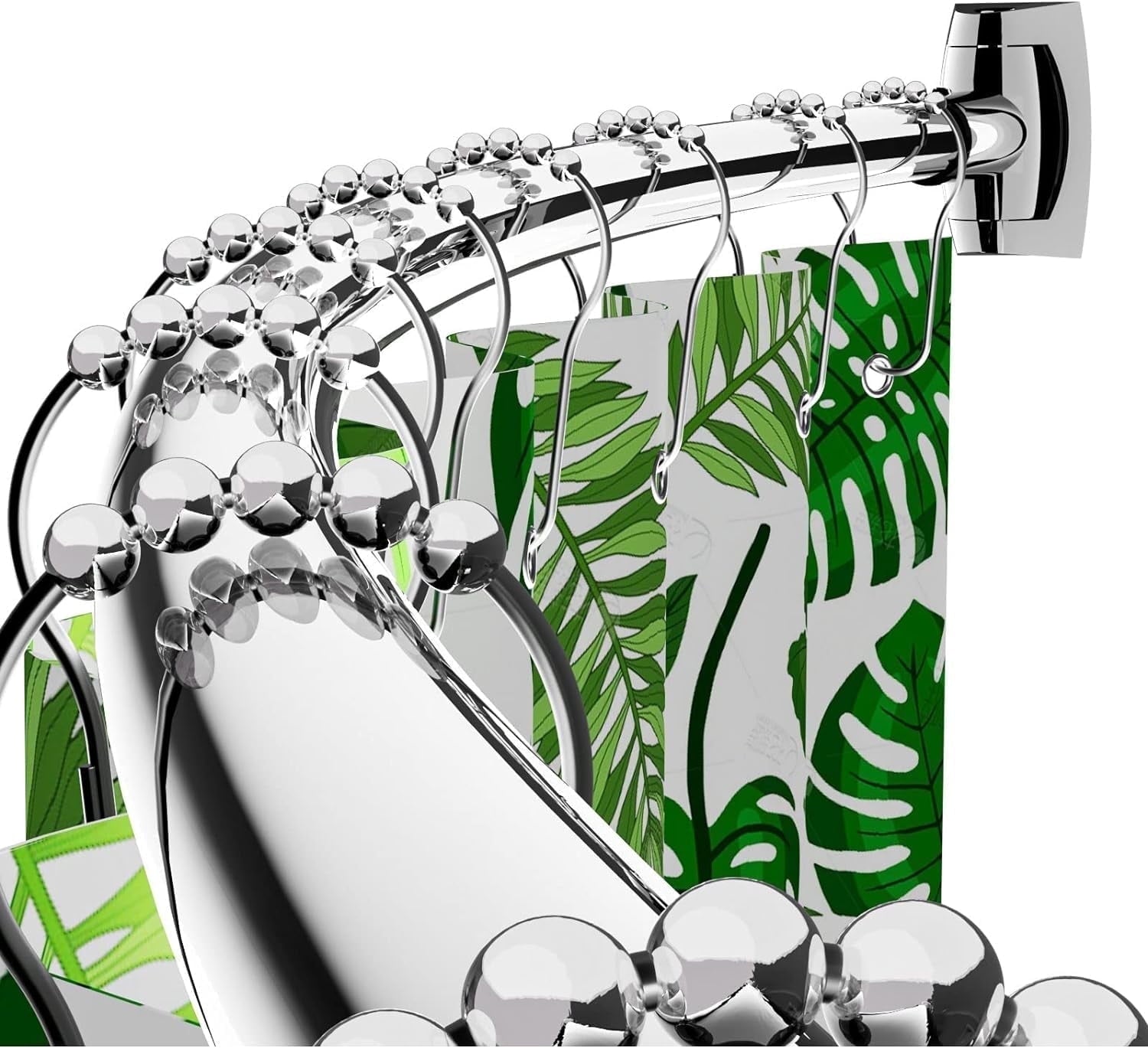 Curved Shower Curtain Rod 43" to 72" Adjustable, Aluminum Rustproof Expandable Round Shower Rod for Bathroom Bathtub Stall, Need to Drill, Black