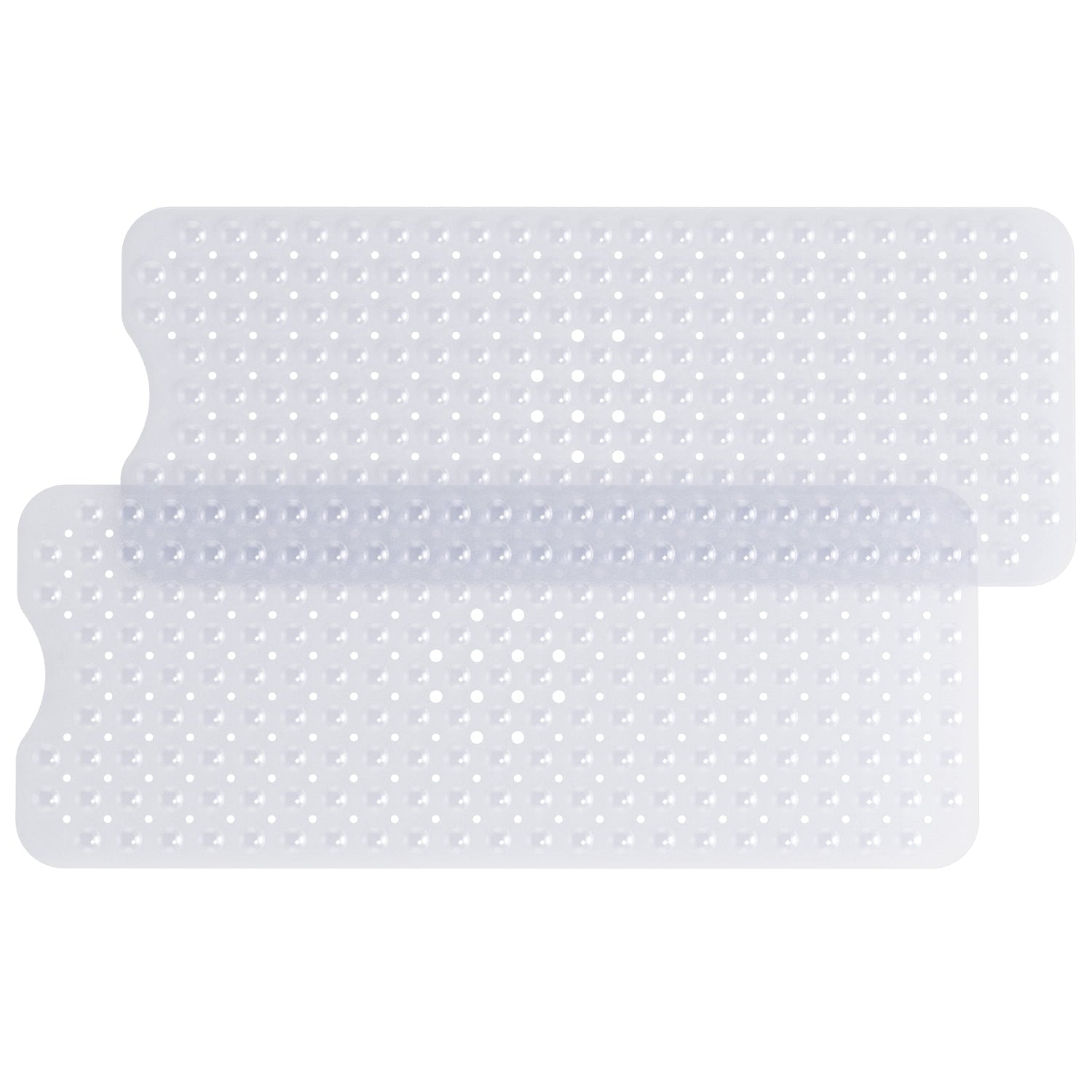 HITSLAM Extra Long Bathtub Mat-40x16 Non Slip Shower Mat with Drain Holes and Suction Cups,Machine Washable Bath Mat,Clear