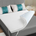 INGALIK 3 inch Gel Infused Memory Foam Mattress Topper, Queen, Cooling Bed Topper for Pressure Relief, CertiPUR-US Certified, White Removable Cover