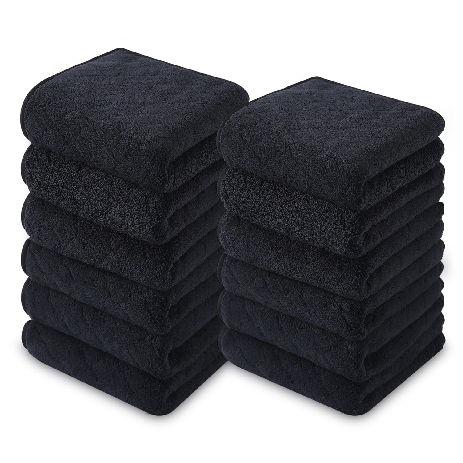 Jessy Home 12 Pack Dark Gray Washcloths for Bathroom 13x13 Inch Ultra Soft Hand Face Towels