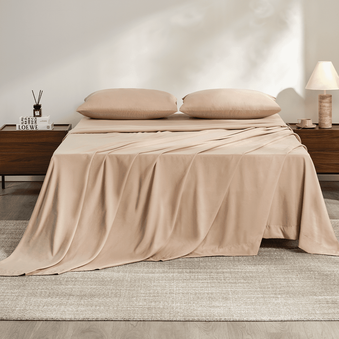 Full Size Bed Sheets,Z-hom 4 Piece Cooling Sheets 14” Deep Pocket Sheet & Pillowcase Sets Soft Microfiber Luxury Bedding Fitted Sheet Water Washed,Dark Gray