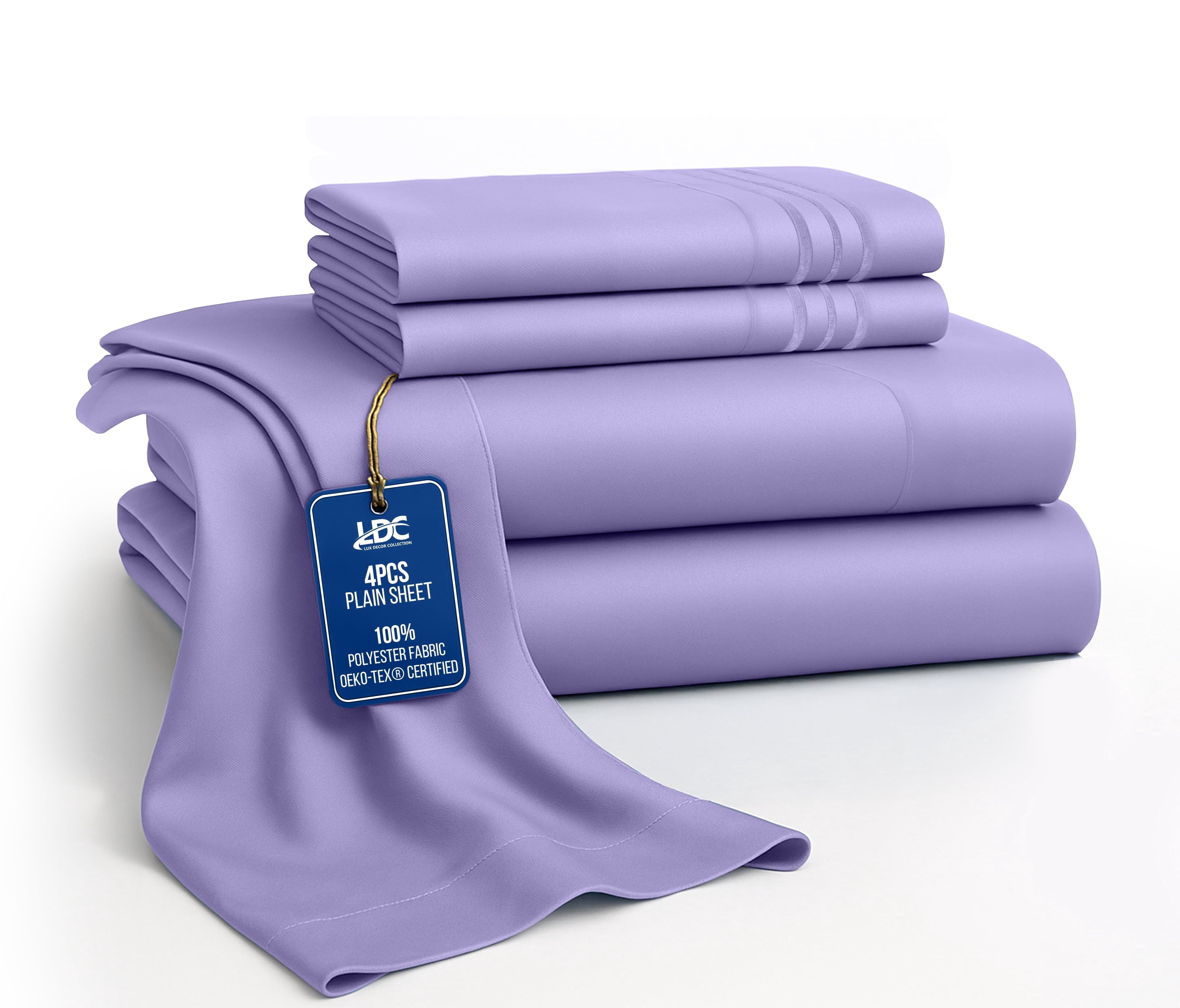 Lux Decor&nbsp;King&nbsp;Bed Sheets - 6 Piece Ultra-Soft Microfiber&nbsp;Sheets Set, Deep Pocket Fitted Sheet, Flat Sheet & 4 Pillowcases, Breathable Hotel Luxury, OEKO-TEX Certified, Grey