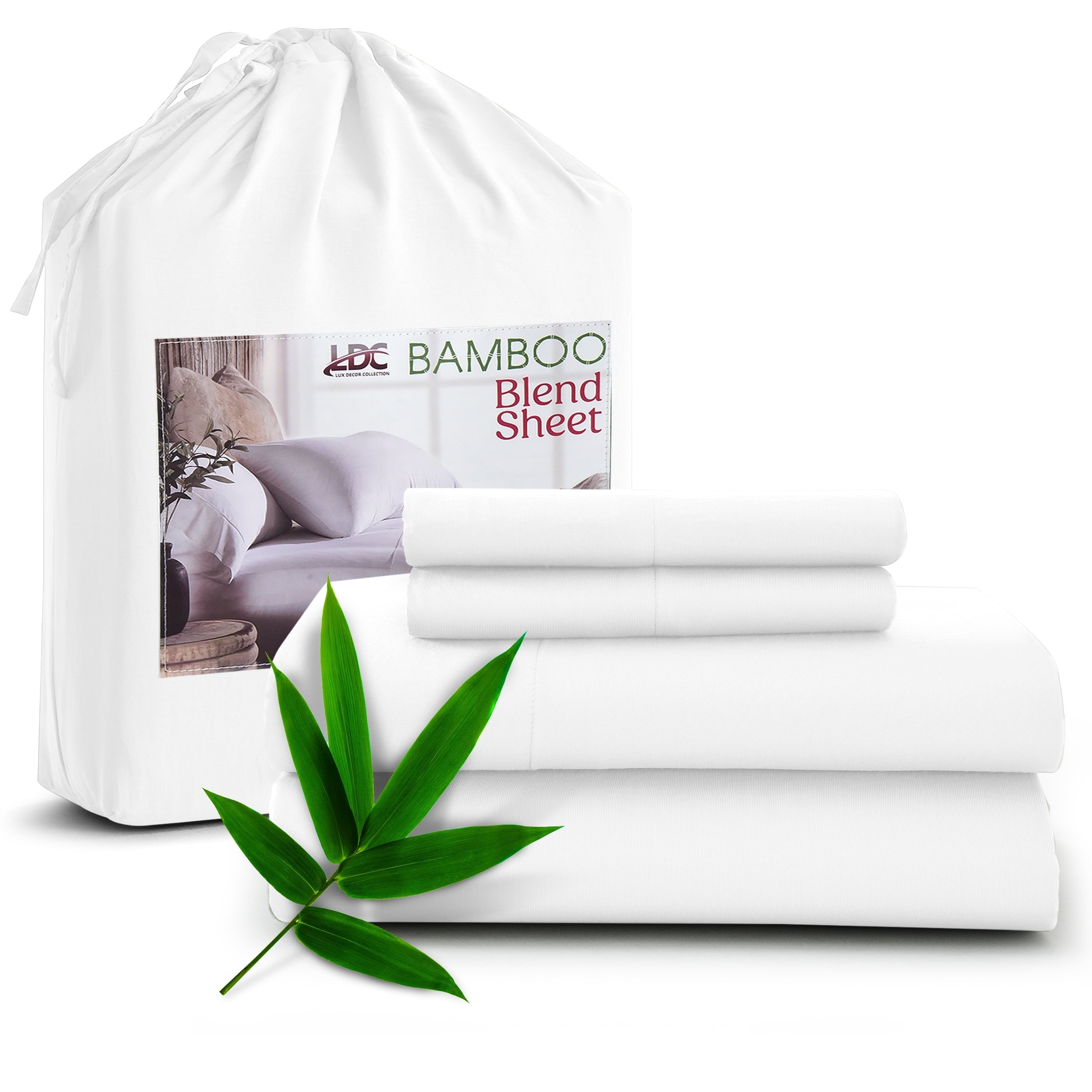 Lux Decor Collection Rayon from Bamboo Blend Queen Sheets Deep Pockets - 4 Piece Cooling Bed Sheets Set, Gray