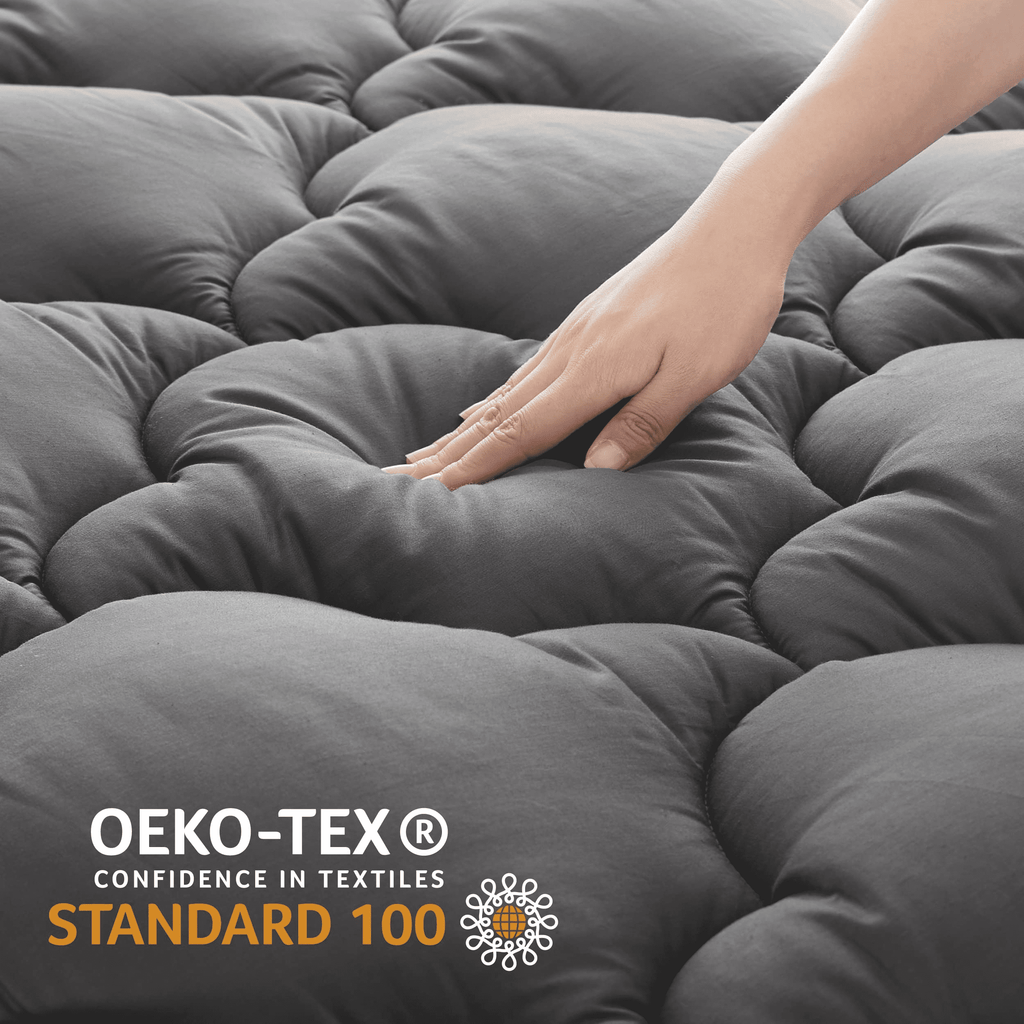 MERITLIFE Extra Thick Cooling Mattress Topper for Back Pain, 100% 400TC Waterproof Mattress Pad Cover - Down Alternative Pillow Top, Hotel Quality Hypoallergenic Queen Size, White