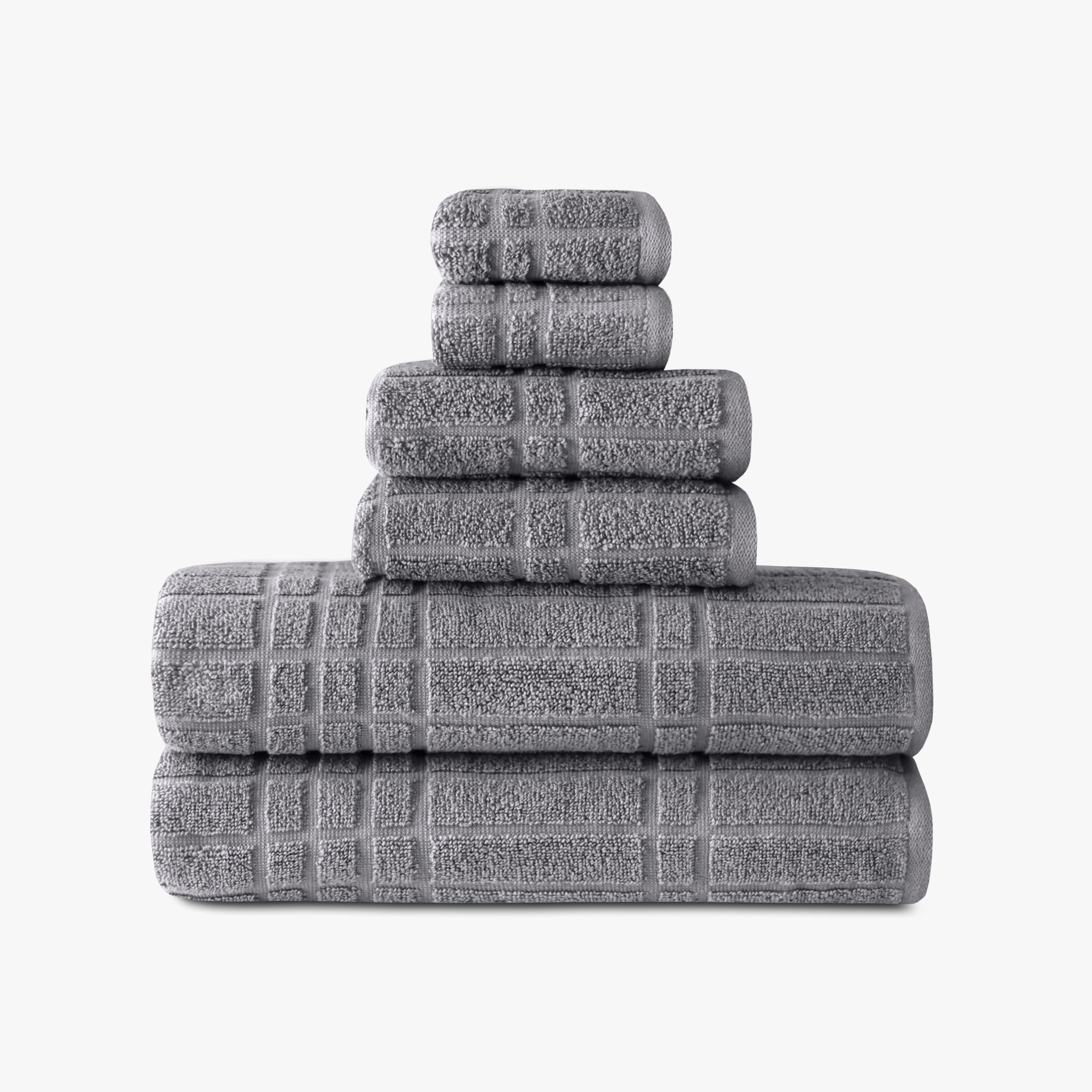 Mainstays Performance Cotton 6-Piece Bath Towel Set, Super Soft Quick Dry Fade Resistant, Textured Teracotta
