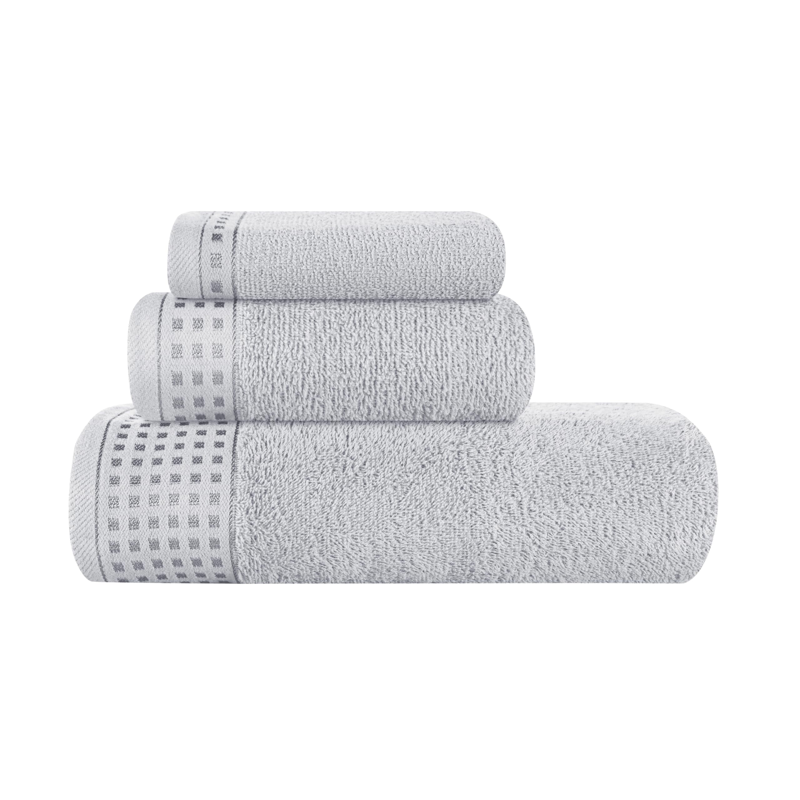 MyOwn Ultra Soft 3 Pack Cotton Towel Set, Contains a Bath Towel 28x55 inch, a Hand Towel 16x24 inch & a Wash Coth 12x12 inch, Ideal Everyday use, Compact & Lightweight - Navy Blue