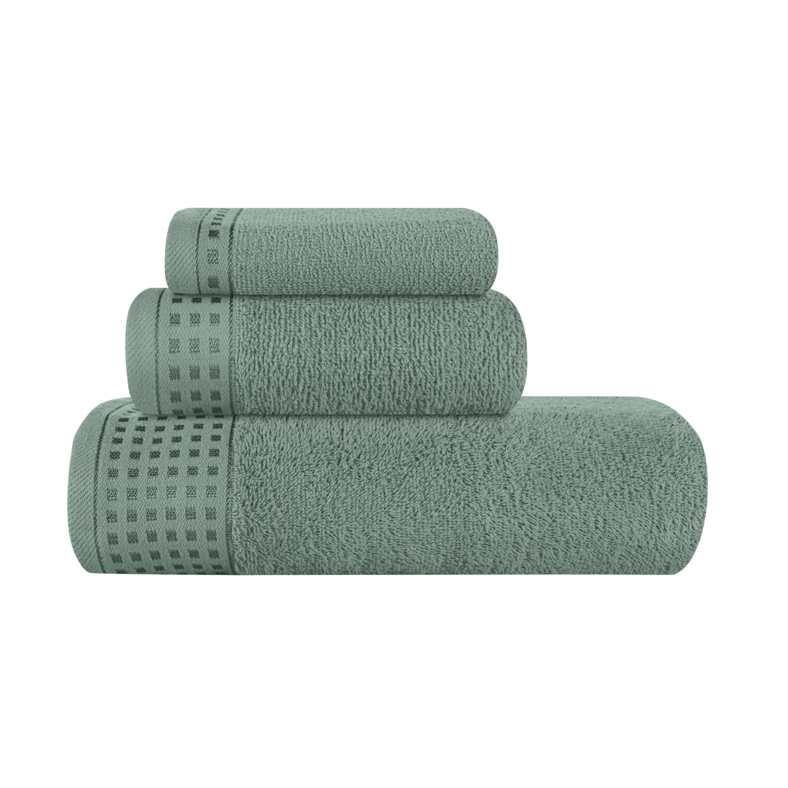 MyOwn Ultra Soft 3 Pack Cotton Towel Set, Contains a Bath Towel 28x55 inch, a Hand Towel 16x24 inch & a Wash Coth 12x12 inch, Ideal Everyday use, Compact & Lightweight - Navy Blue