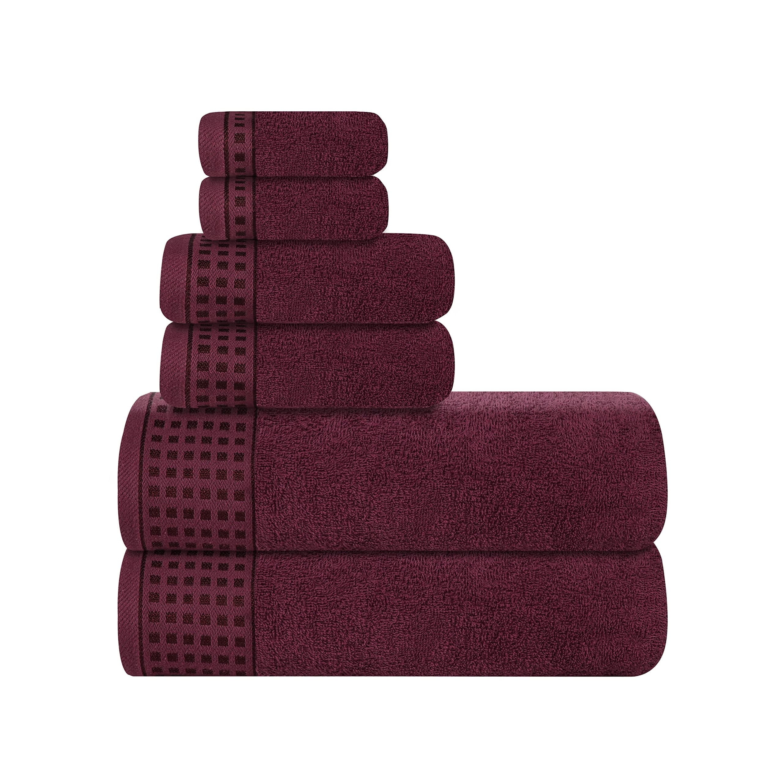 MyOwn Ultra Soft 3 Pack Cotton Towel Set, Contains a Bath Towel 28x55 inch, a Hand Towel 16x24 inch & a Wash Coth 12x12 inch, Ideal Everyday use, Compact & Lightweight - Navy Blue