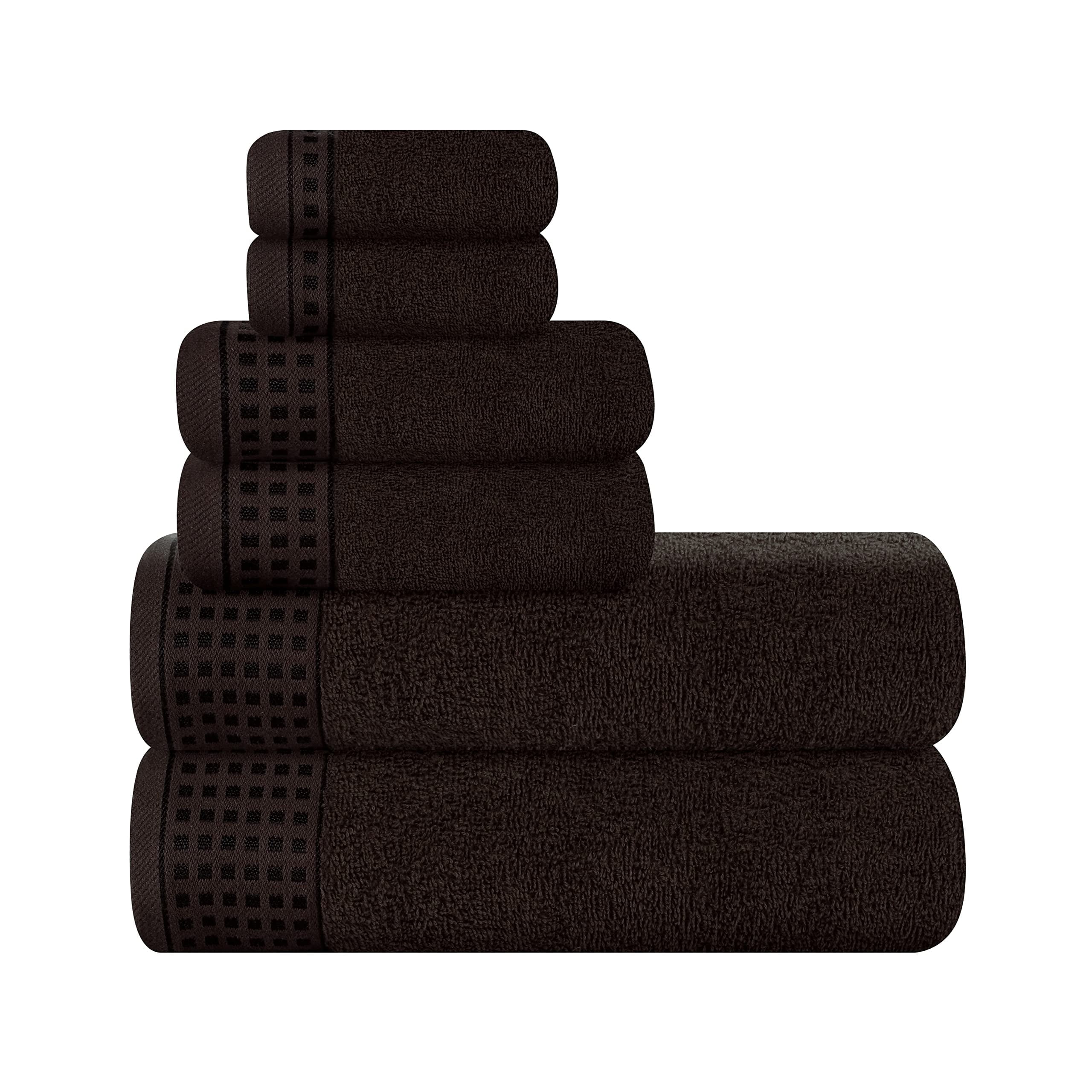 MyOwn Ultra Soft 3 Pack Cotton Towel Set, Contains a Bath Towel 28x55 inch, a Hand Towel 16x24 inch & a Wash Coth 12x12 inch, Ideal Everyday use, Compact & Lightweight - Navy Blue