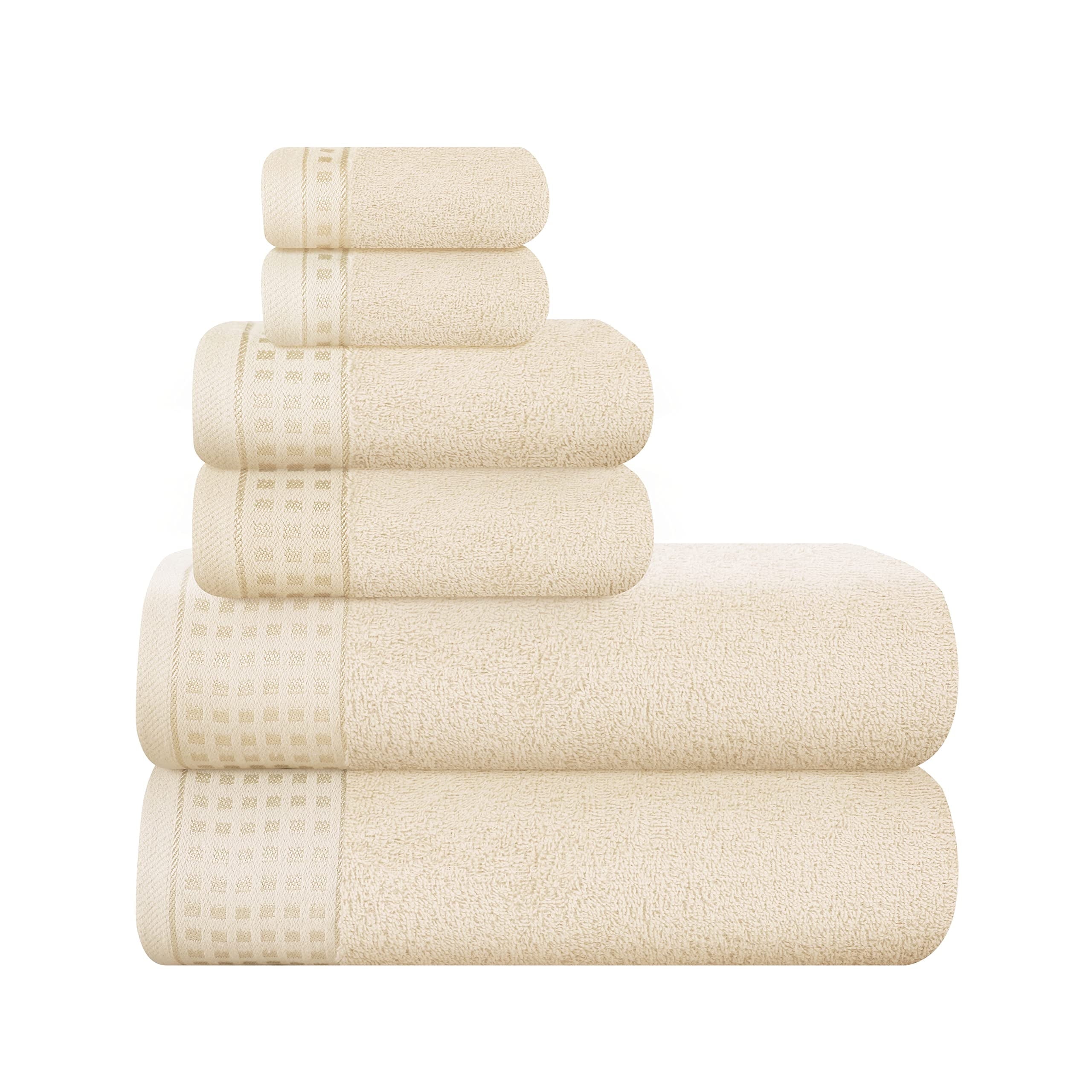 MyOwn Ultra Soft 3 Pack Cotton Towel Set, Contains a Bath Towel 28x55 inch, a Hand Towel 16x24 inch & a Wash Coth 12x12 inch, Ideal Everyday use, Compact & Lightweight - Navy Blue