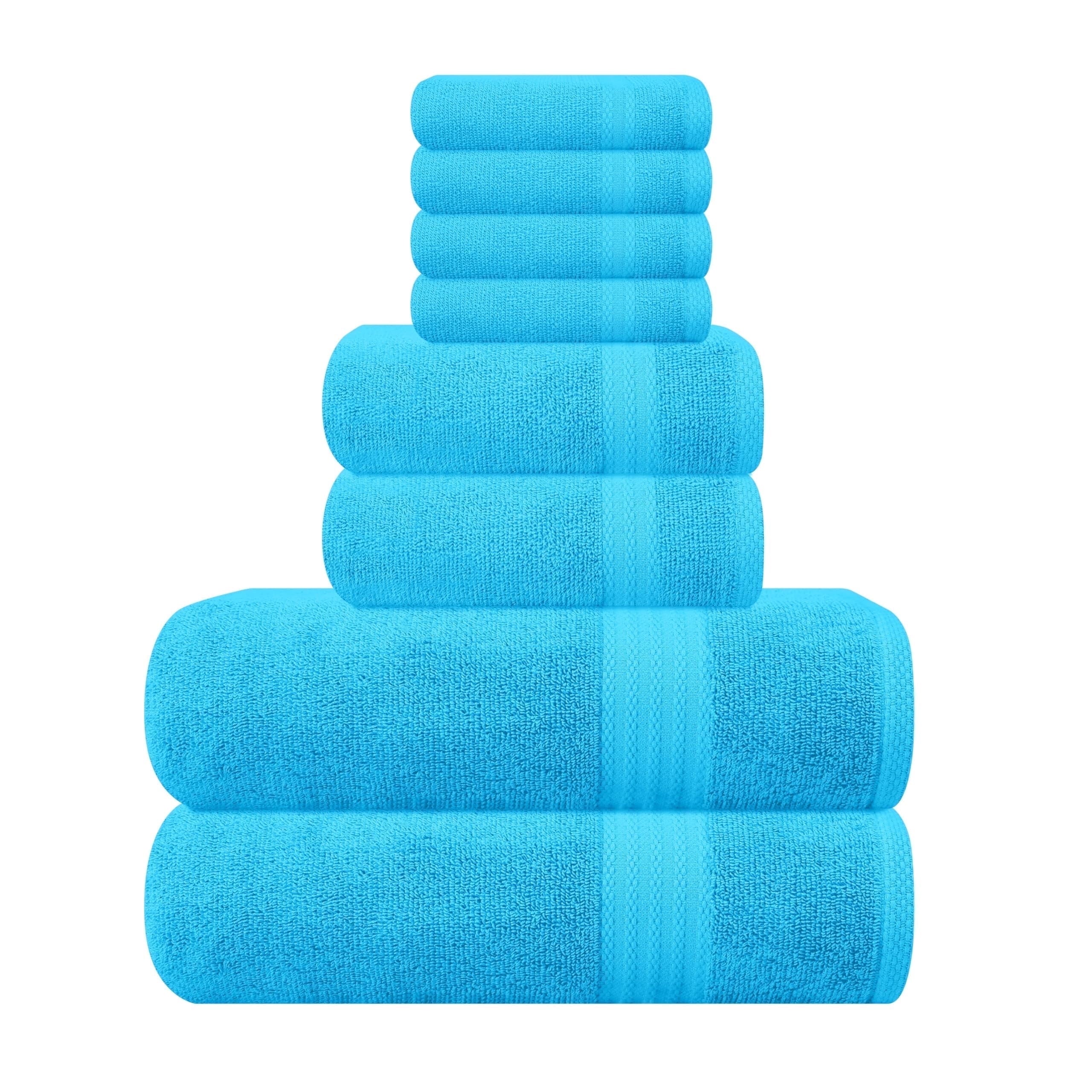 MyOwn Ultra Soft 3 Pack Cotton Towel Set, Contains a Bath Towel 28x55 inch, a Hand Towel 16x24 inch & a Wash Coth 12x12 inch, Ideal Everyday use, Compact & Lightweight - Navy Blue