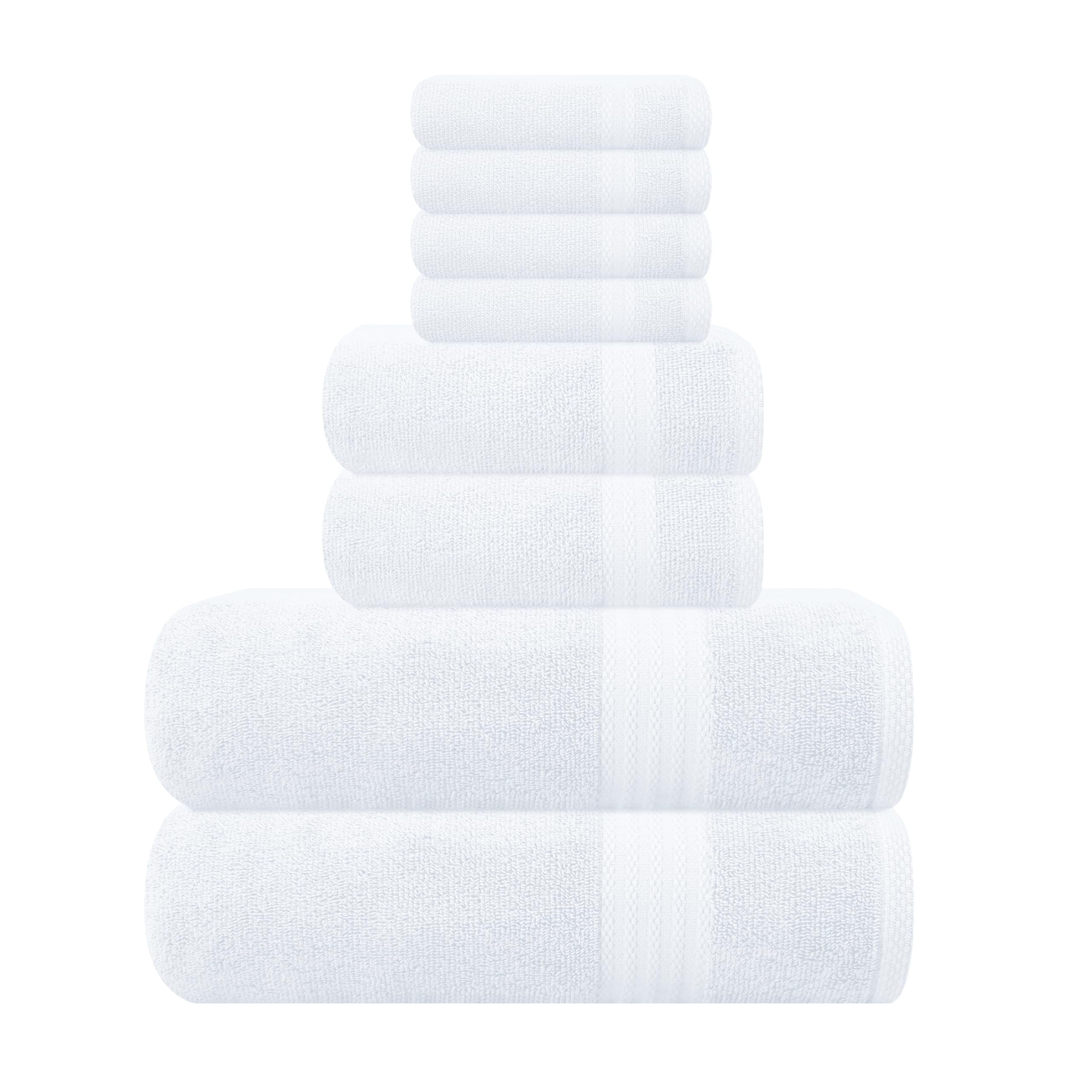 MyOwn Ultra Soft 3 Pack Cotton Towel Set, Contains a Bath Towel 28x55 inch, a Hand Towel 16x24 inch & a Wash Coth 12x12 inch, Ideal Everyday use, Compact & Lightweight - Navy Blue