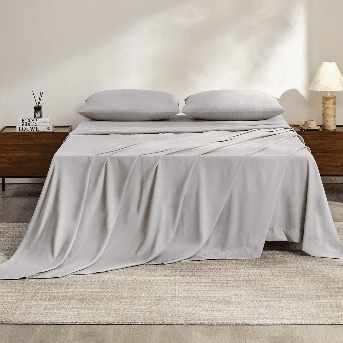 Full Size Bed Sheets,Z-hom 4 Piece Cooling Sheets 14” Deep Pocket Sheet & Pillowcase Sets Soft Microfiber Luxury Bedding Fitted Sheet Water Washed,Dark Gray