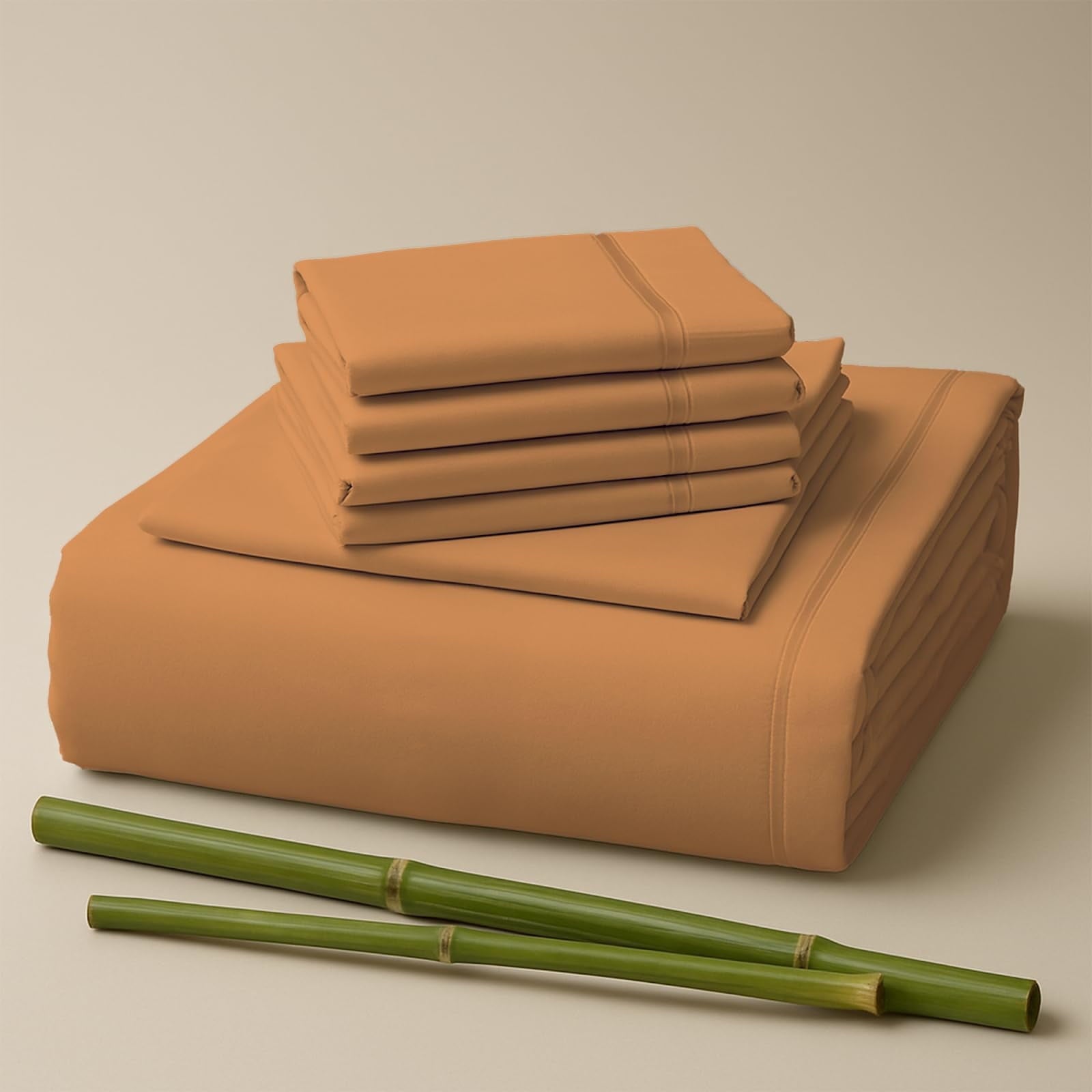 Sacred Thread Rayon Derived from Bamboo Sheets Twin Size, 18'' Deep Pocket Cooling Sheets for Hot Sleepers, 4 PC Cooling Sheets (Twin Size) (Aqua)