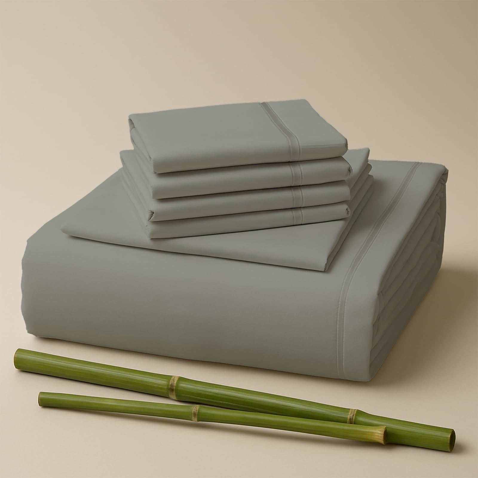 Sacred Thread Rayon Derived from Bamboo Sheets Twin Size, 18'' Deep Pocket Cooling Sheets for Hot Sleepers, 4 PC Cooling Sheets (Twin Size) (Aqua)