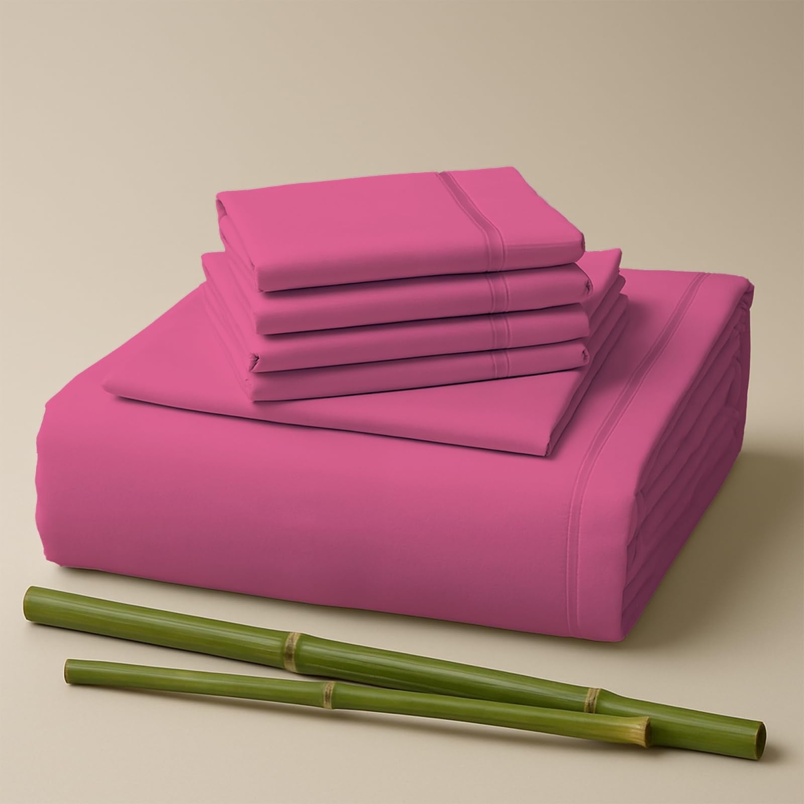 Sacred Thread Rayon Derived from Bamboo Sheets Twin Size, 18'' Deep Pocket Cooling Sheets for Hot Sleepers, 4 PC Cooling Sheets (Twin Size) (Aqua)