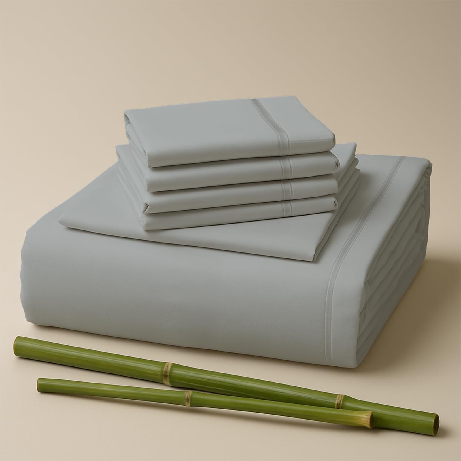 Sacred Thread Rayon Derived from Bamboo Sheets Twin Size, 18'' Deep Pocket Cooling Sheets for Hot Sleepers, 4 PC Cooling Sheets (Twin Size) (Aqua)