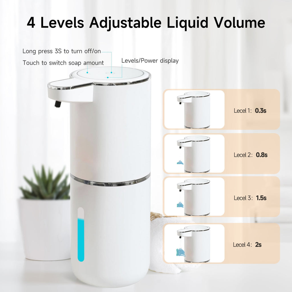 ALLJOY Automatic Liquid Soap Dispenser 12.8oz/380ML Electric Wall Mount Touchless Soap Dispenser for Kitchen Bathroom USB Rechargeable Hand & Dish Soap Dispenser