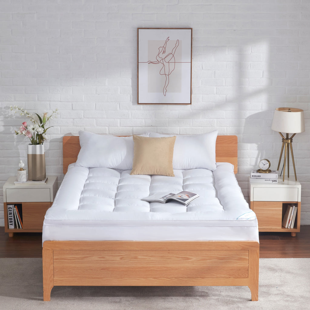 BDEUS Extra Thick Mattress Topper, Cooling Mattress Pad Cover,Pillow Top Protector with 8-21 Inch Deep Pocket, Twin Size