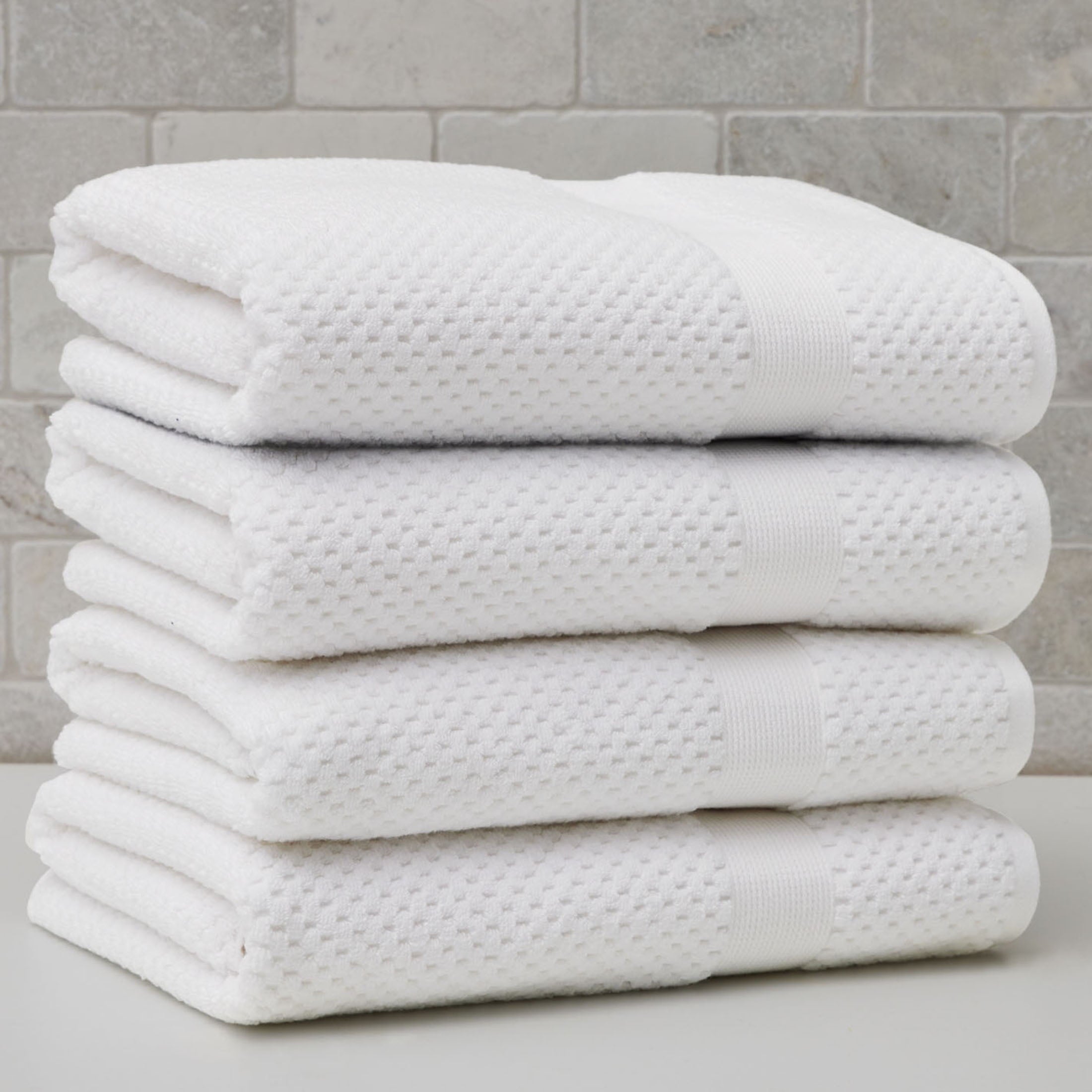 Better Homes & Gardens Signature Soft Cotton Popcorn Textured 6 Piece Bath Towel Set,Arctic White