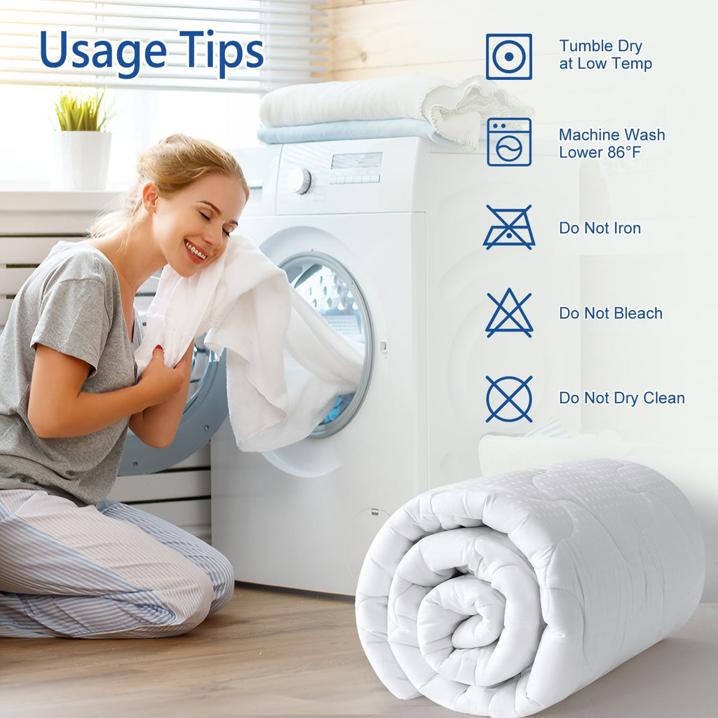 INGALIK Queen Size Mattress Pad, Cooling Breathable Mattress Topper, 400TC Quilted Fitted Protector and Cover with 8-21" Deep Pocket, White