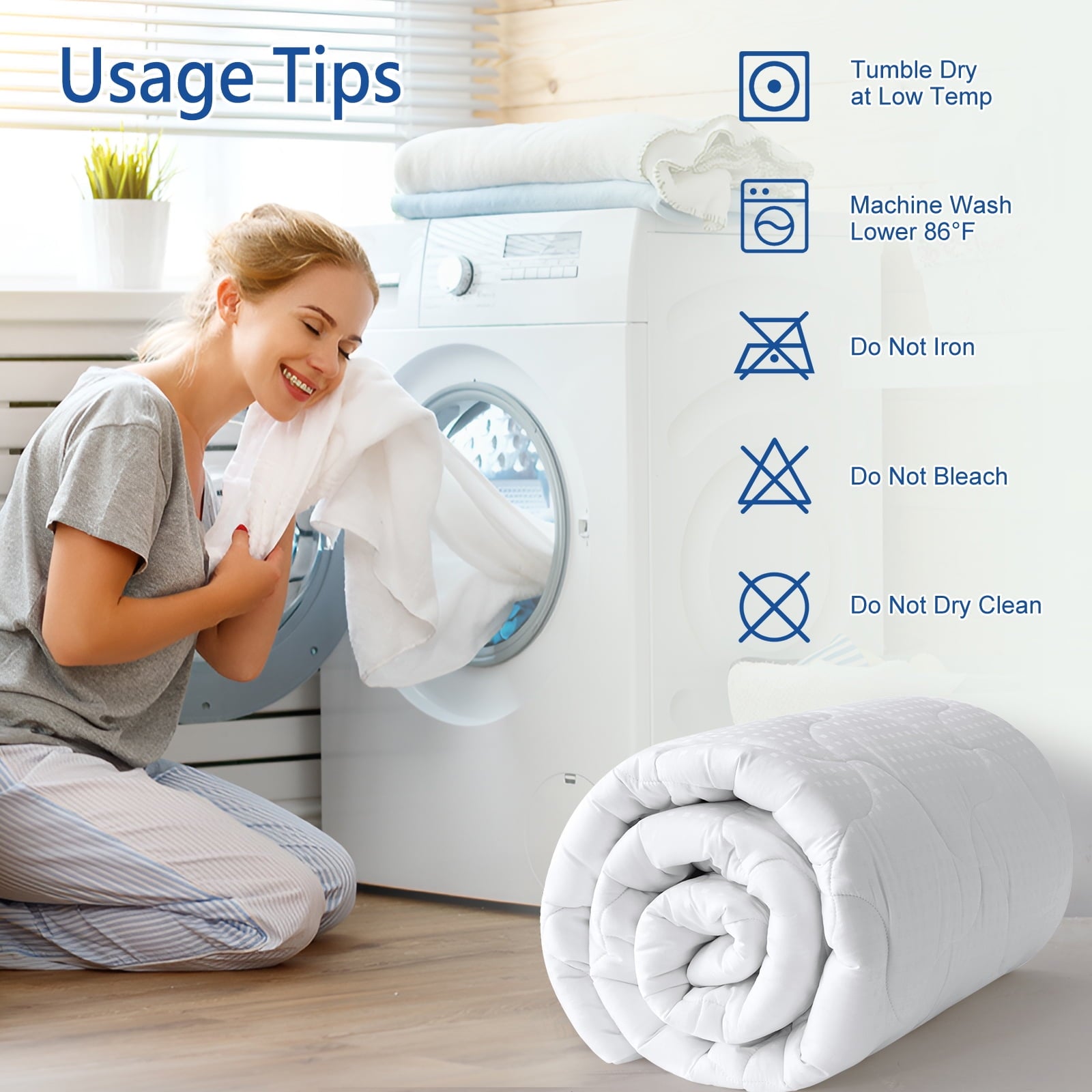 INGALIK Queen Size Mattress Pad, Cooling Breathable Mattress Topper, 400TC Quilted Fitted Protector and Cover with 8-21" Deep Pocket, White