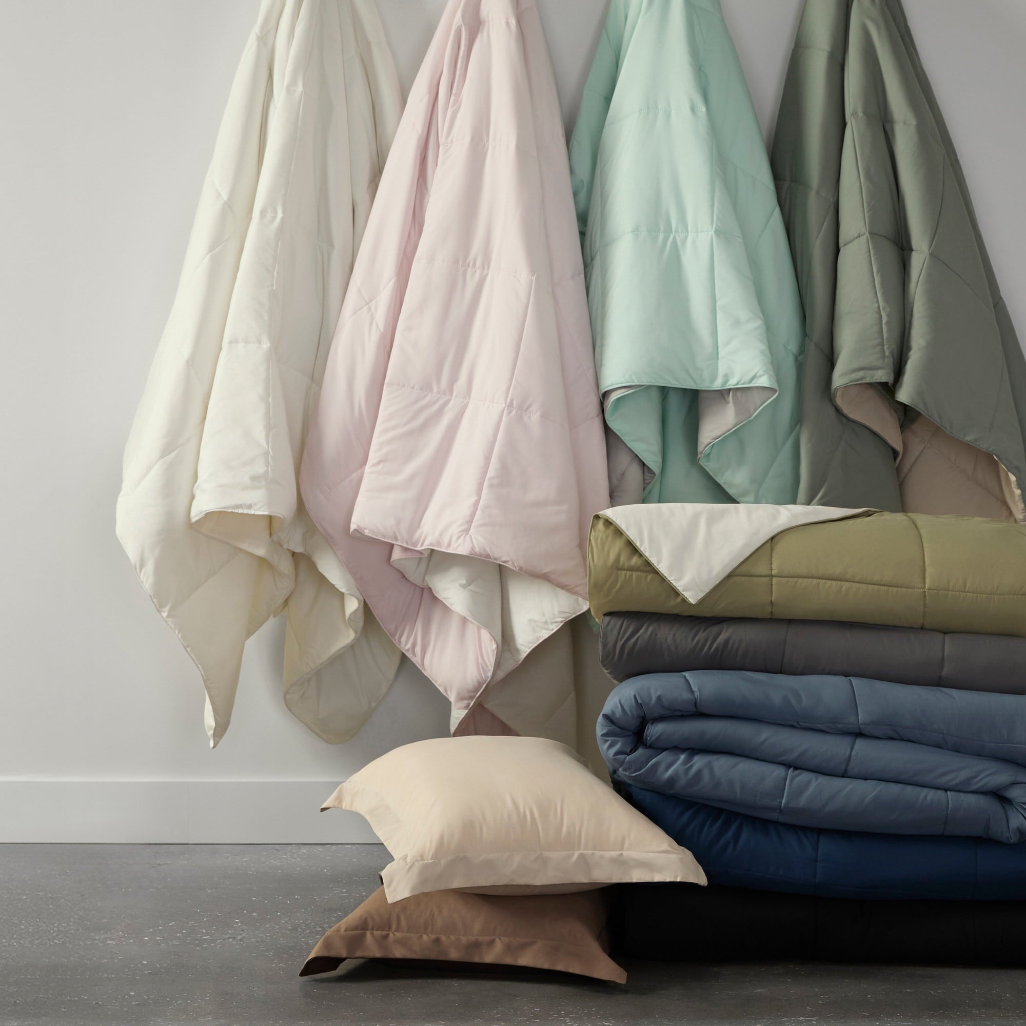 All Season Reversible Comforter Set Breathable Cool in Sage Green & Ivory Twin/Twin XL Size Bedding by Comfort Canopy