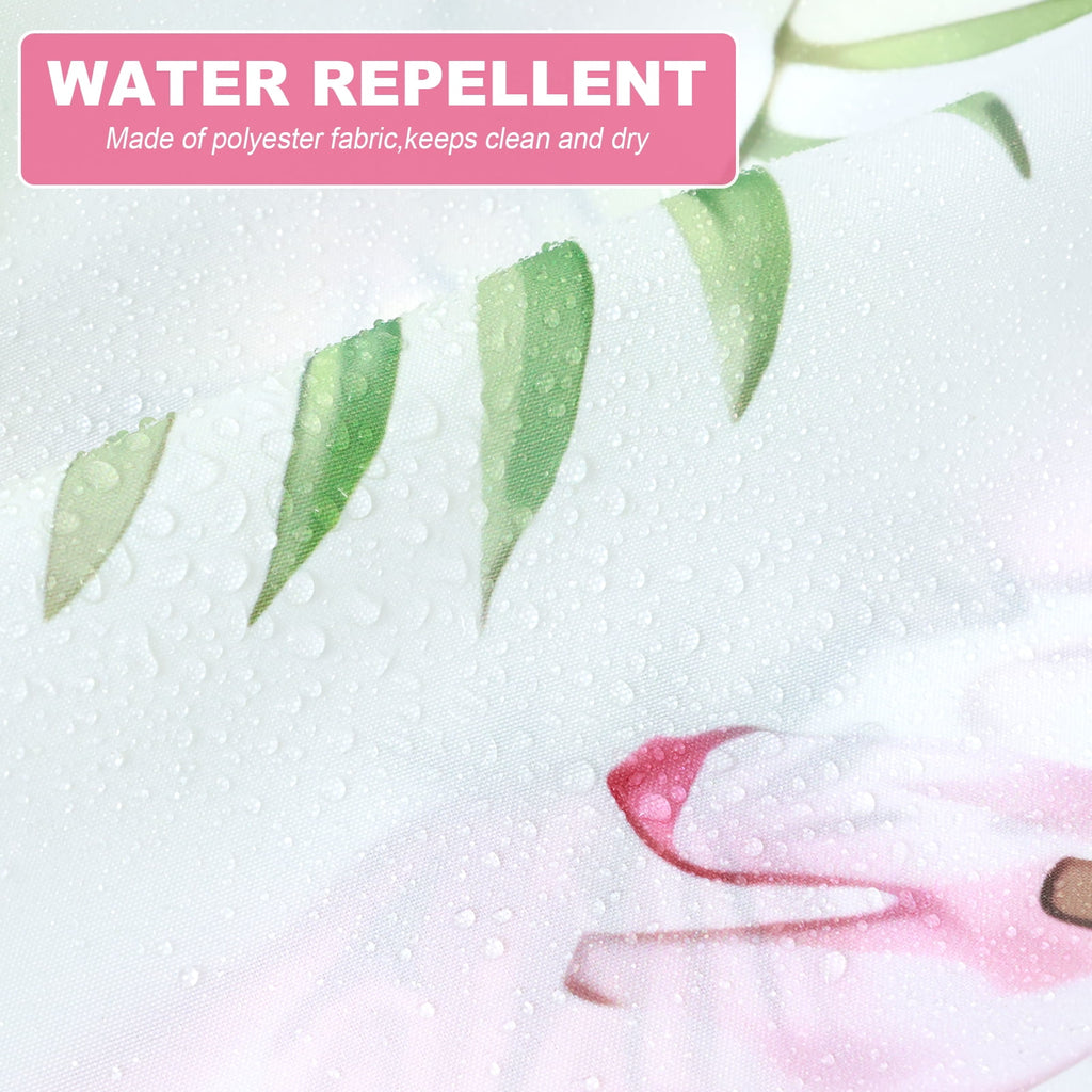 Dznils White Floral Fabric Shower Curtain, Watercolor Bathroom Curtain with Hooks, Pink, 72" x 72"