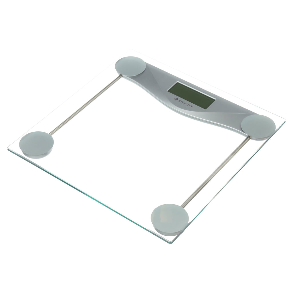 Etekcity LCD Digital Smart Body Weight Scale, Glass and Silver, 400lb Capacity