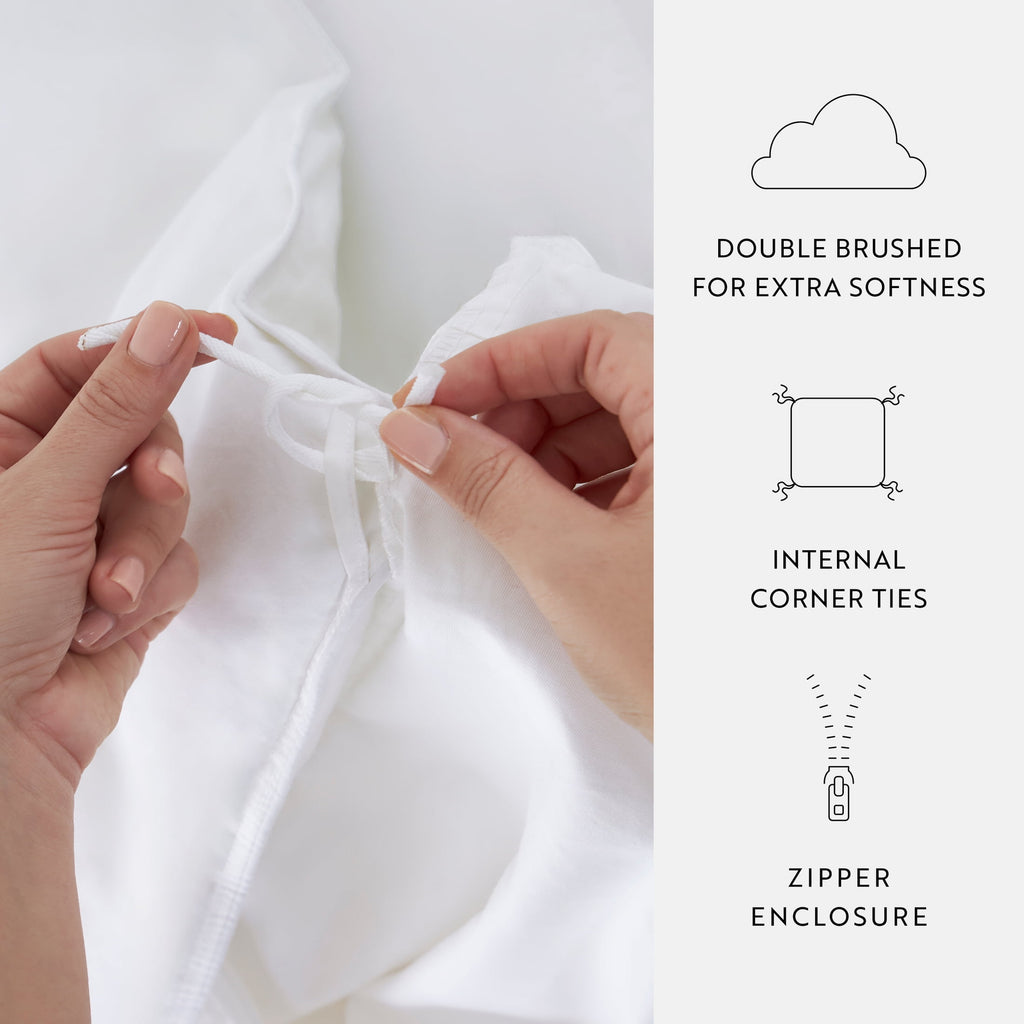 Duvet Cover Set - Ultra Soft & Breathable - Reversible Beige Gingham Check for Twin/TwinXL Bedding by Comfort Canopy