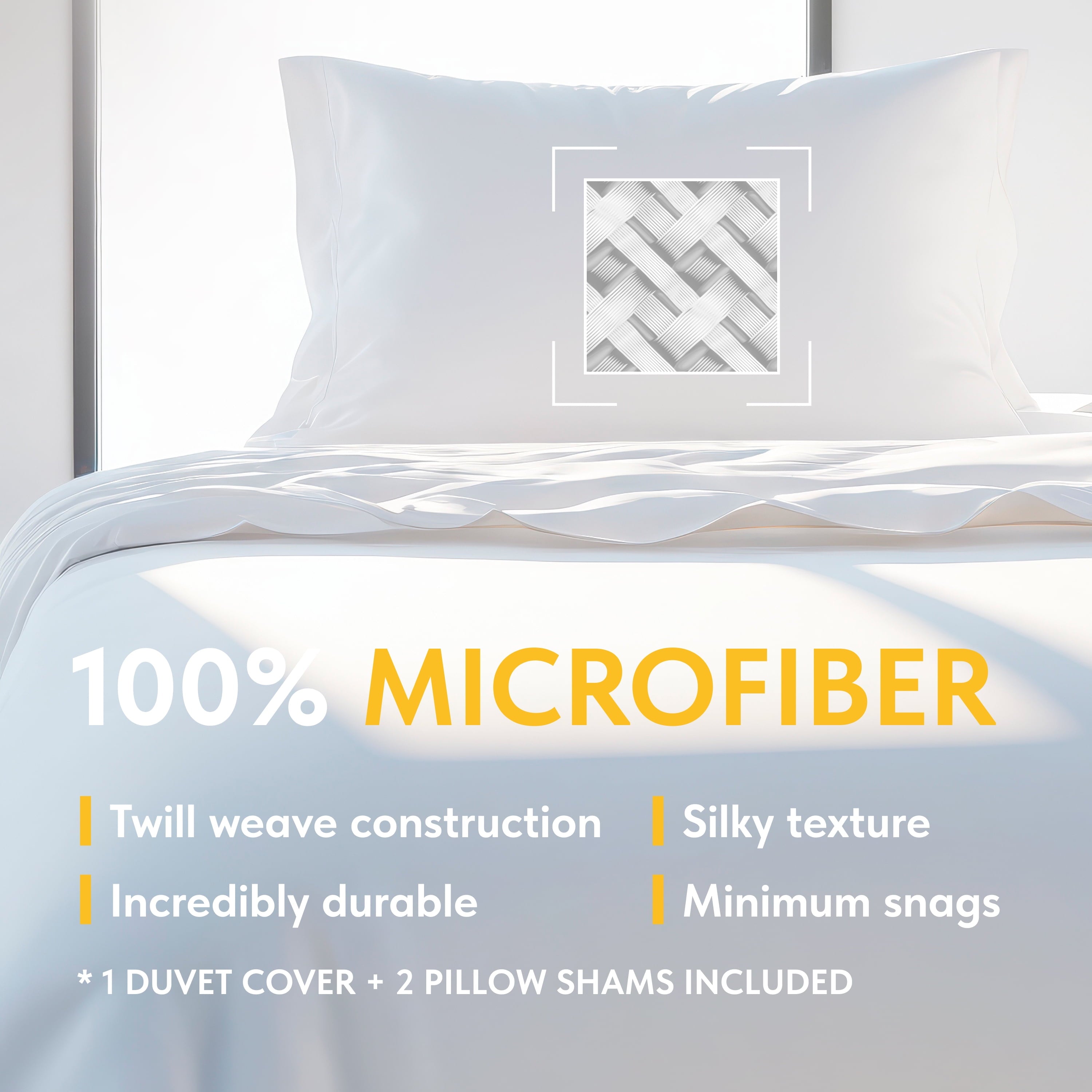 White Classic White Duvet Cover King Size Zipper Closure - Luxury Soft King Duvet Cover Set 3 Piece, 1 Duvet Cover 104x90 and 2 Pillow Shams | Comforter Not Included