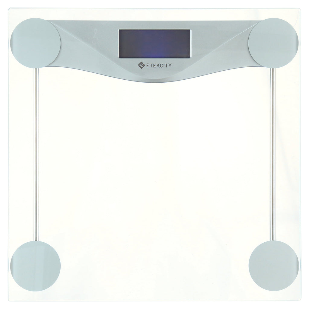 Etekcity LCD Digital Smart Body Weight Scale, Glass and Silver, 400lb Capacity