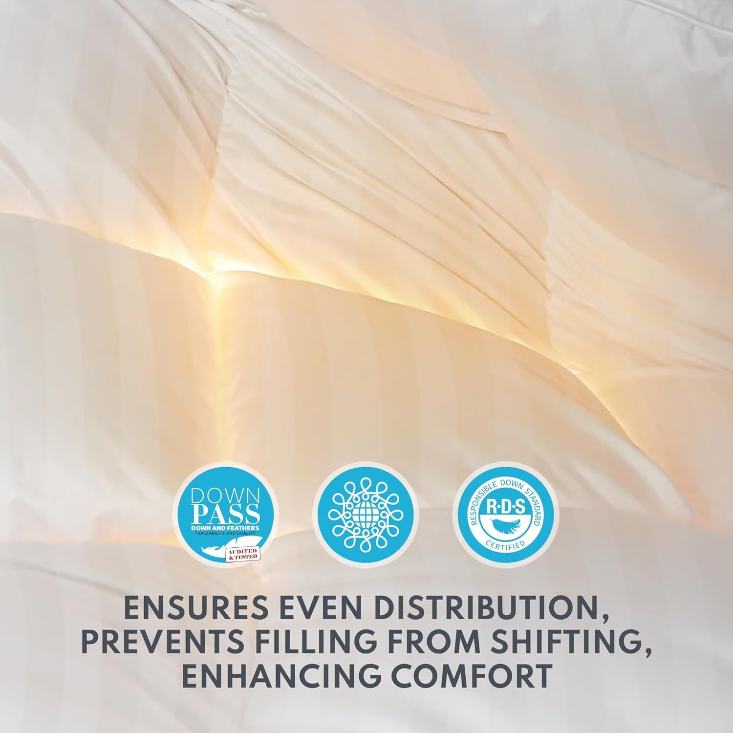 Down Feather Comforter King Size - High Fill Power All Season Duvet Insert, Luxurious Hotel Medium Warmth Bedding Comforter (106”x90”)