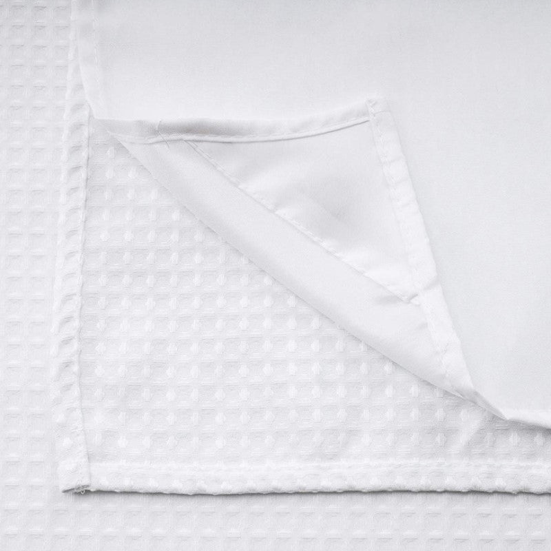 Zrodlmo No Hook Fabric Shower Curtain with Snap-in Liner, Waffle Waterproof and Mildew Resistant Bathroom Curtain, 72"x 74", White