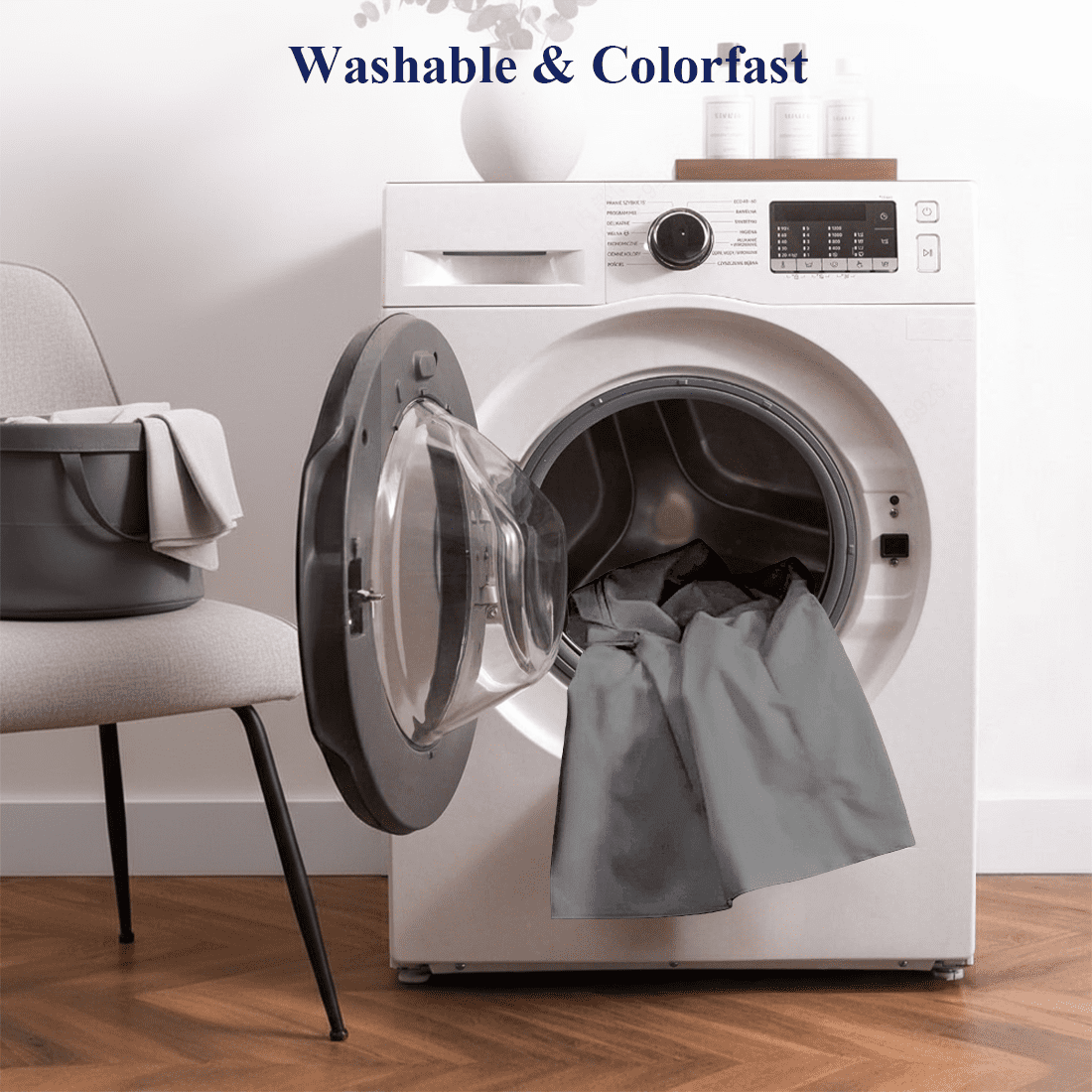 Full Size Bed Sheets,Z-hom 4 Piece Cooling Sheets 14” Deep Pocket Sheet & Pillowcase Sets Soft Microfiber Luxury Bedding Fitted Sheet Water Washed,Dark Gray