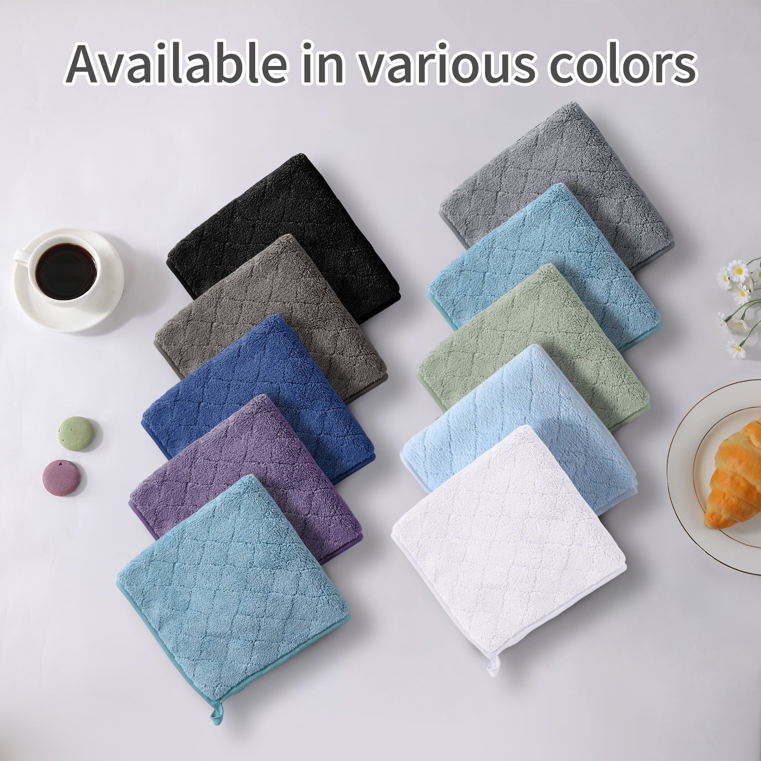 Jessy Home 12 Pack Dark Gray Washcloths for Bathroom 13x13 Inch Ultra Soft Hand Face Towels