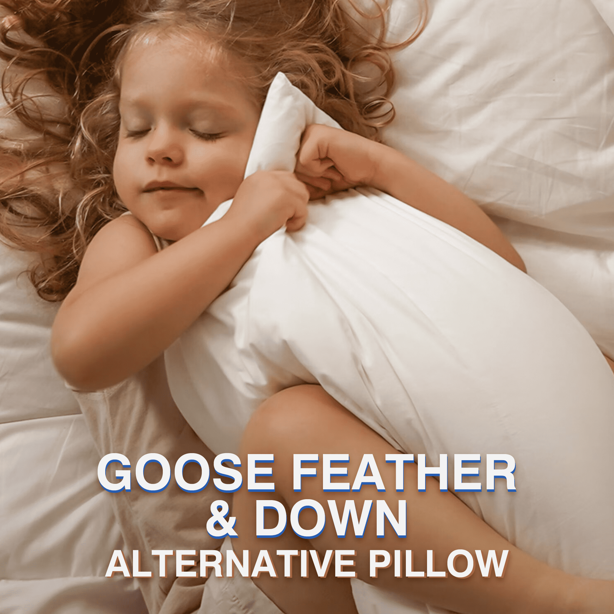FAPO Goose Feather and Down Pillows Queen Size Set of 2 Luxury Hotel Bed Pillows with Cotton Cover