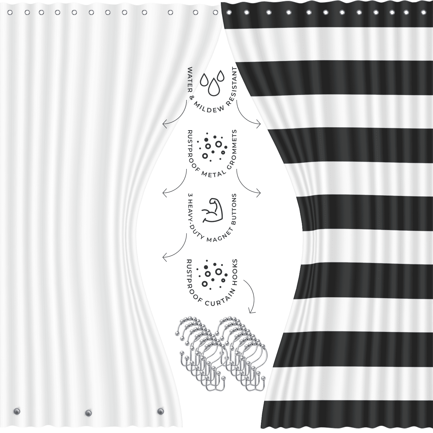 Hearth & Harbor 20 Piece Bathroom Accessories Set, Black Bathroom Decor Set