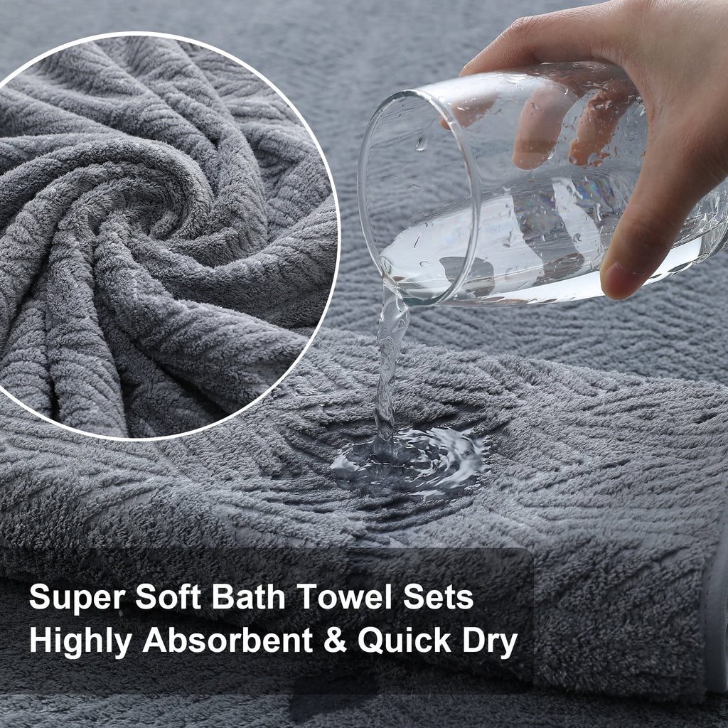 Green Essen 4 Pack Oversized Bath Towel Sets 700 GSM Soft Shower Towels 35 x 70 Inches Quick Dry Bath Sheets Highly Absorbent Bath Towel Clearance for Bathroom Spa Hotel Gym(Dark Grey)