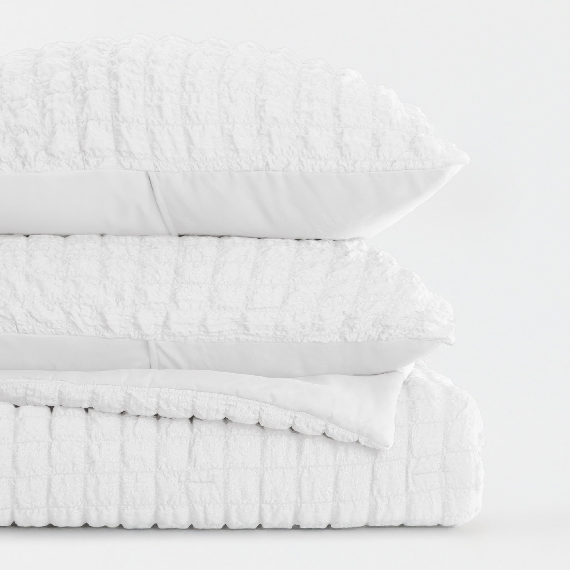 Seersucker Textured Comforter Set Plush All-Season Down Alternative Bedding - Comfort Canopy