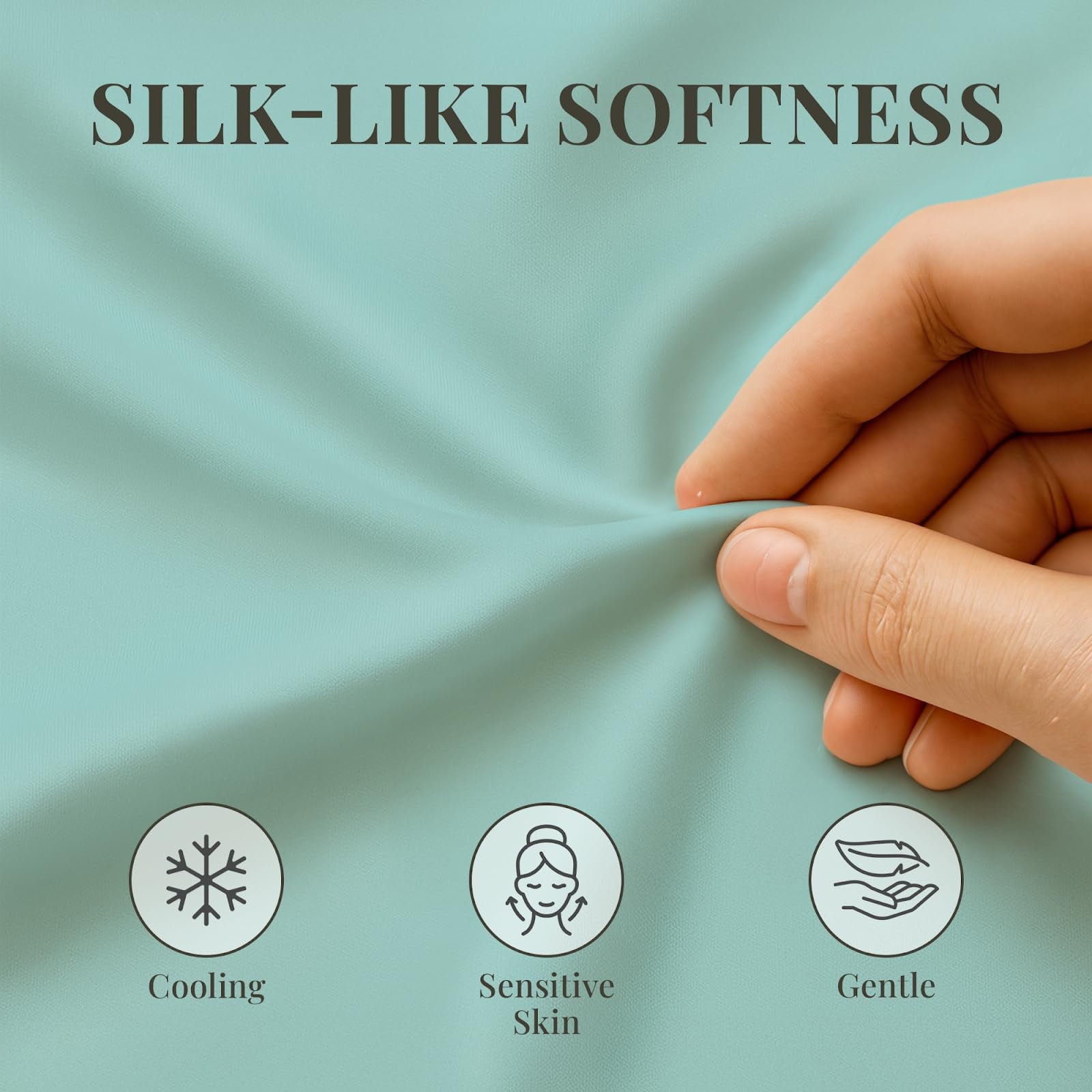 Sacred Thread Rayon Derived from Bamboo Sheets Twin Size, 18'' Deep Pocket Cooling Sheets for Hot Sleepers, 4 PC Cooling Sheets (Twin Size) (Aqua)