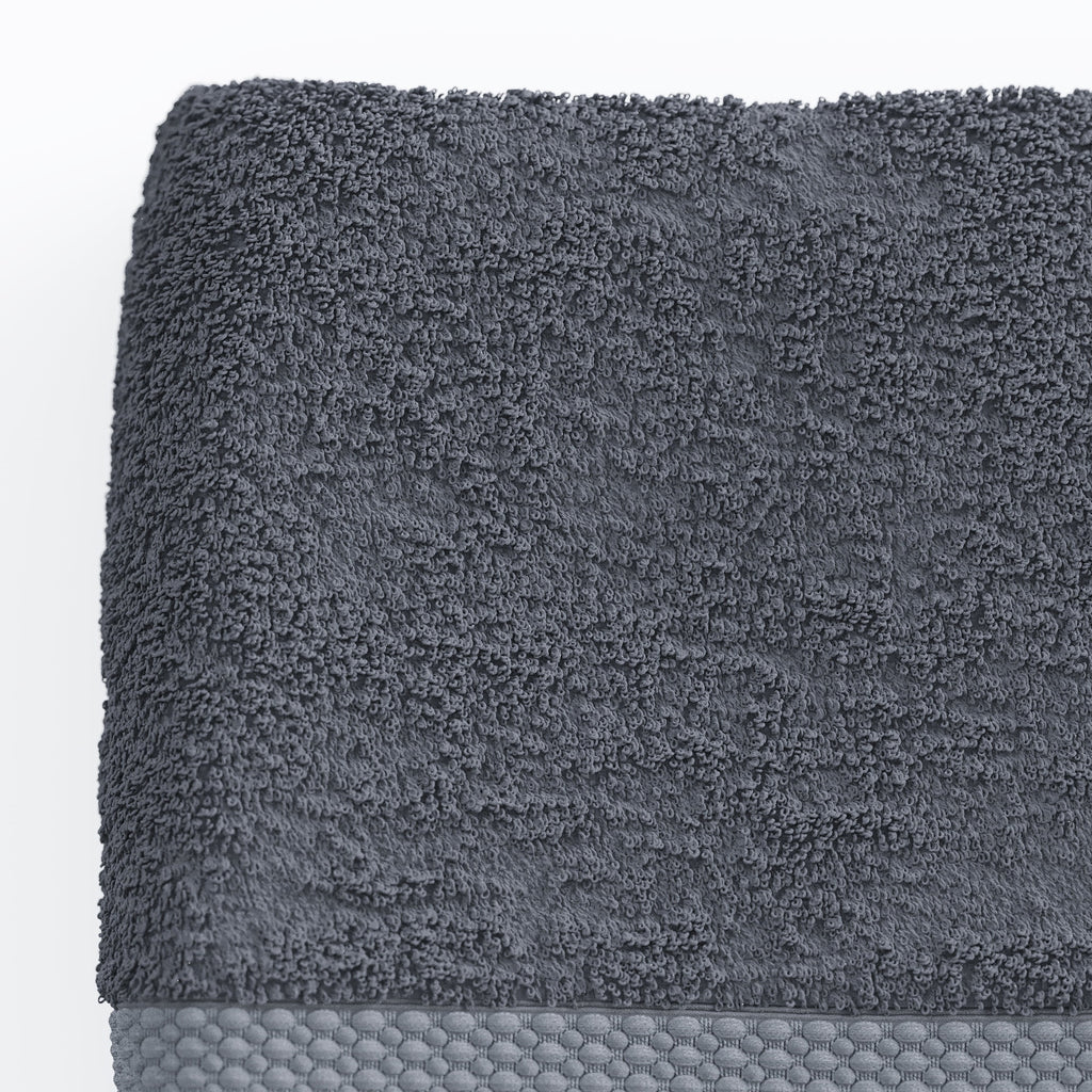Beautiful by Drew Barrymore 6-Piece Dobby Bath Towel Set, Soft 100% Cotton, Charcoal Gray